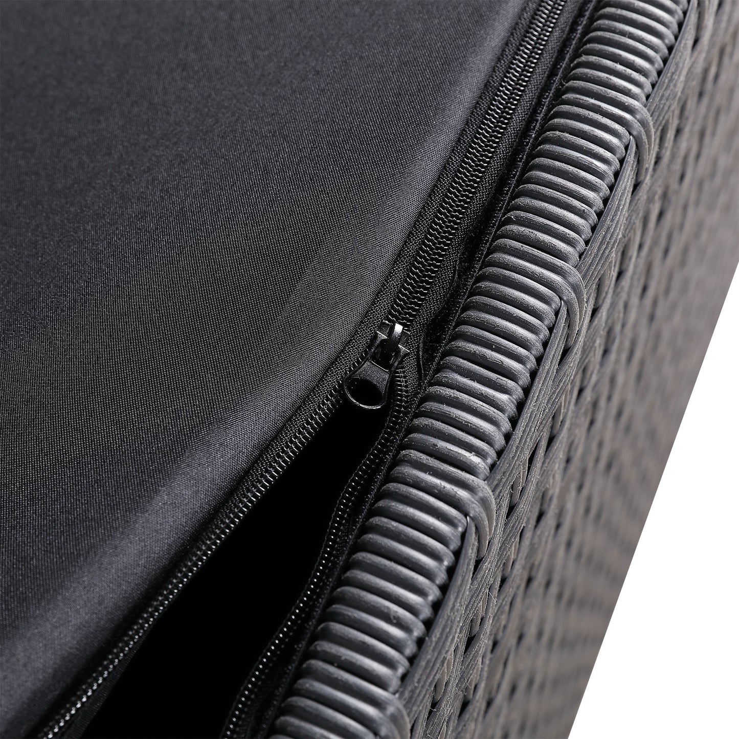 Bath Range Large Storage Box in Black Rattan Weave