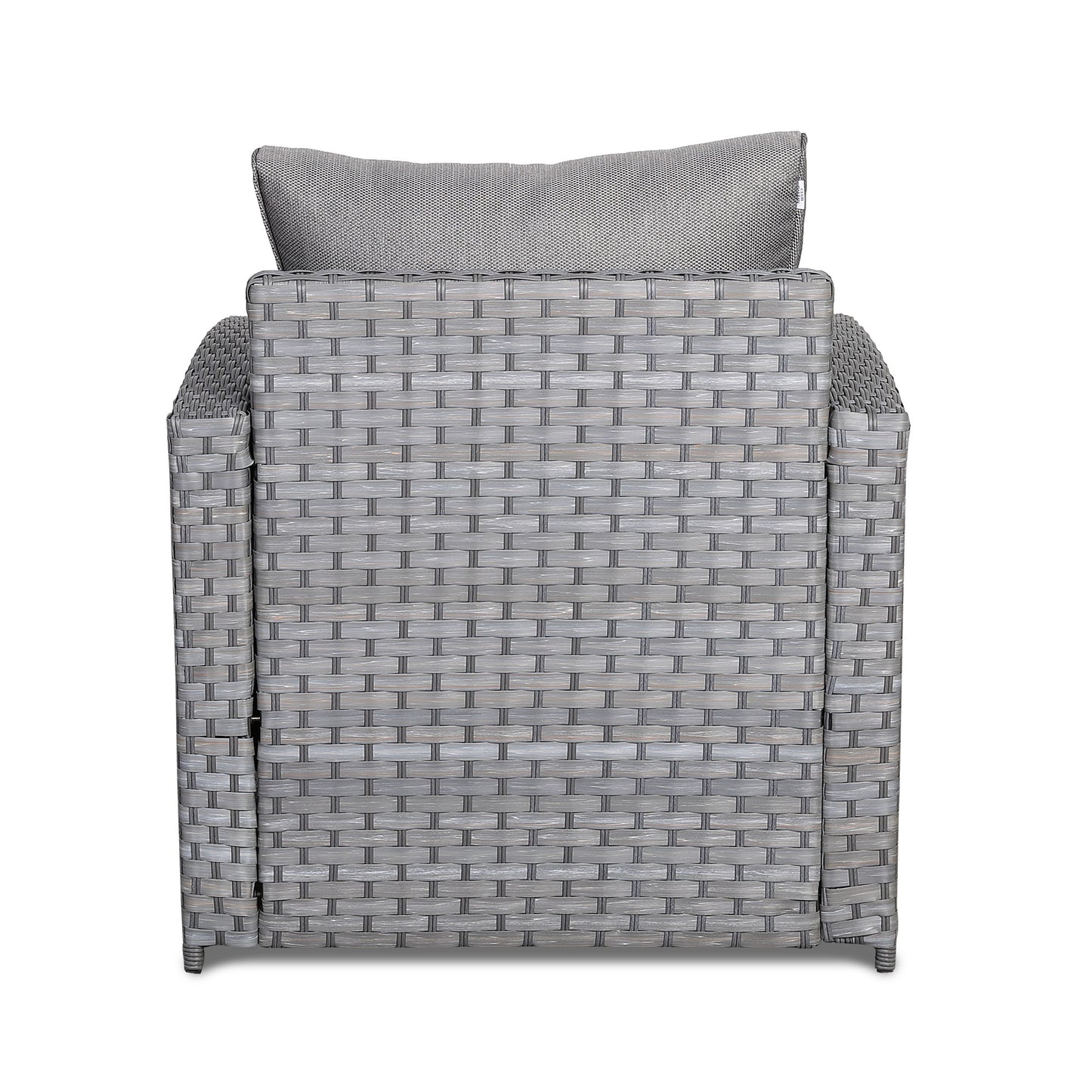 Isobella Range Single Arm Chair in Grey Rattan and Grey Cushions