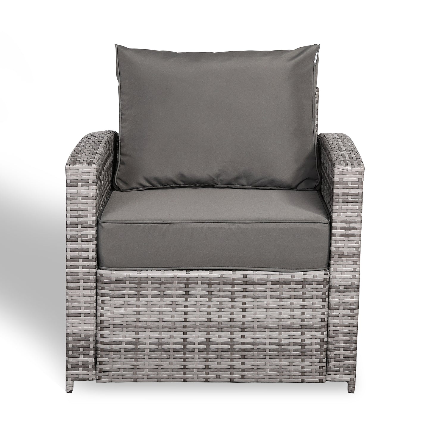 Harmony Single Arm Chair in Grey Rattan and Grey Cushions