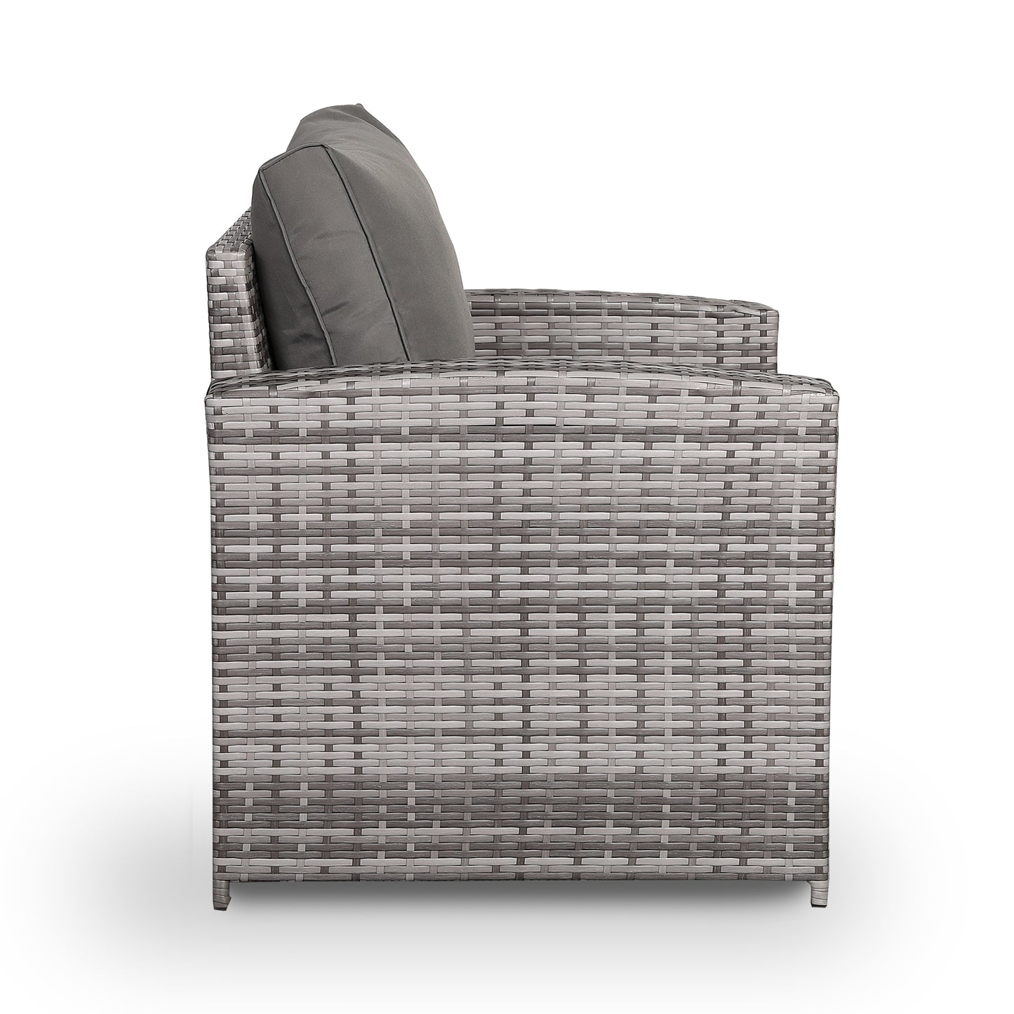 Harmony Single Arm Chair in Grey Rattan and Grey Cushions