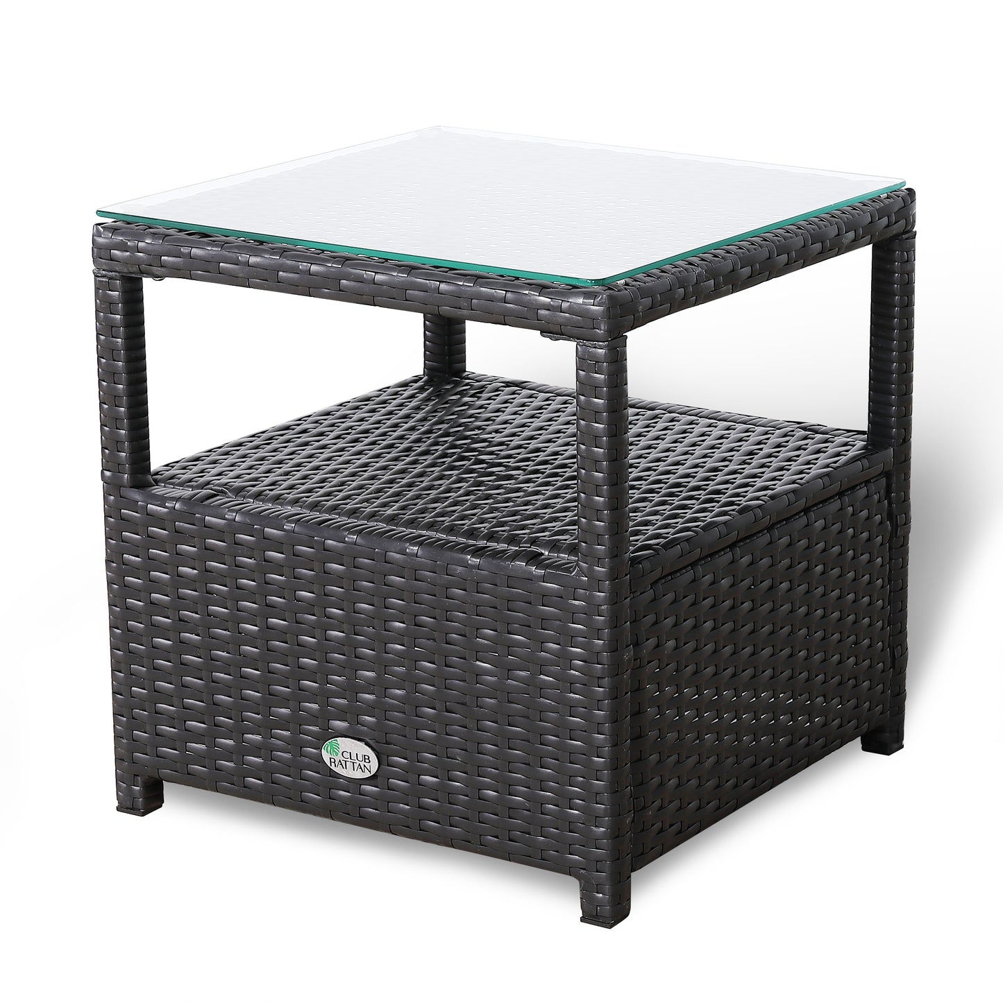 Club Rattan Wicker Reclining Chairs with Side Table, Adjustable Position Backrest Armchair with coffee tabel, 3-Piece Outdoor Furniture Set for Garden(3 colors)