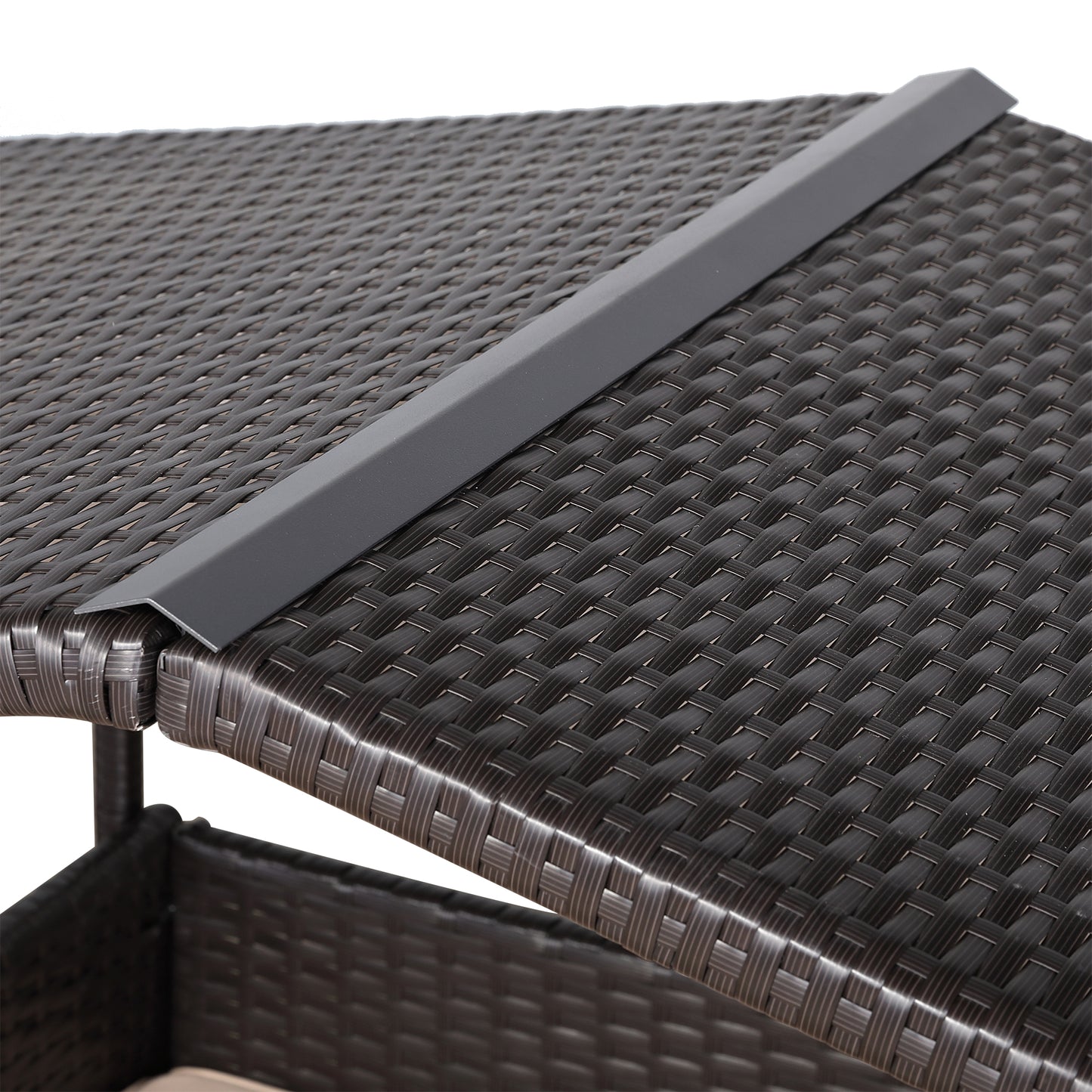 Max Mice Wicker Raised Dog House /Rattan Dog Bed for Indoor/Outdoor with Weatherproof Roof and Removable Cushion Lounge in Brown Weave(Z4-Large)