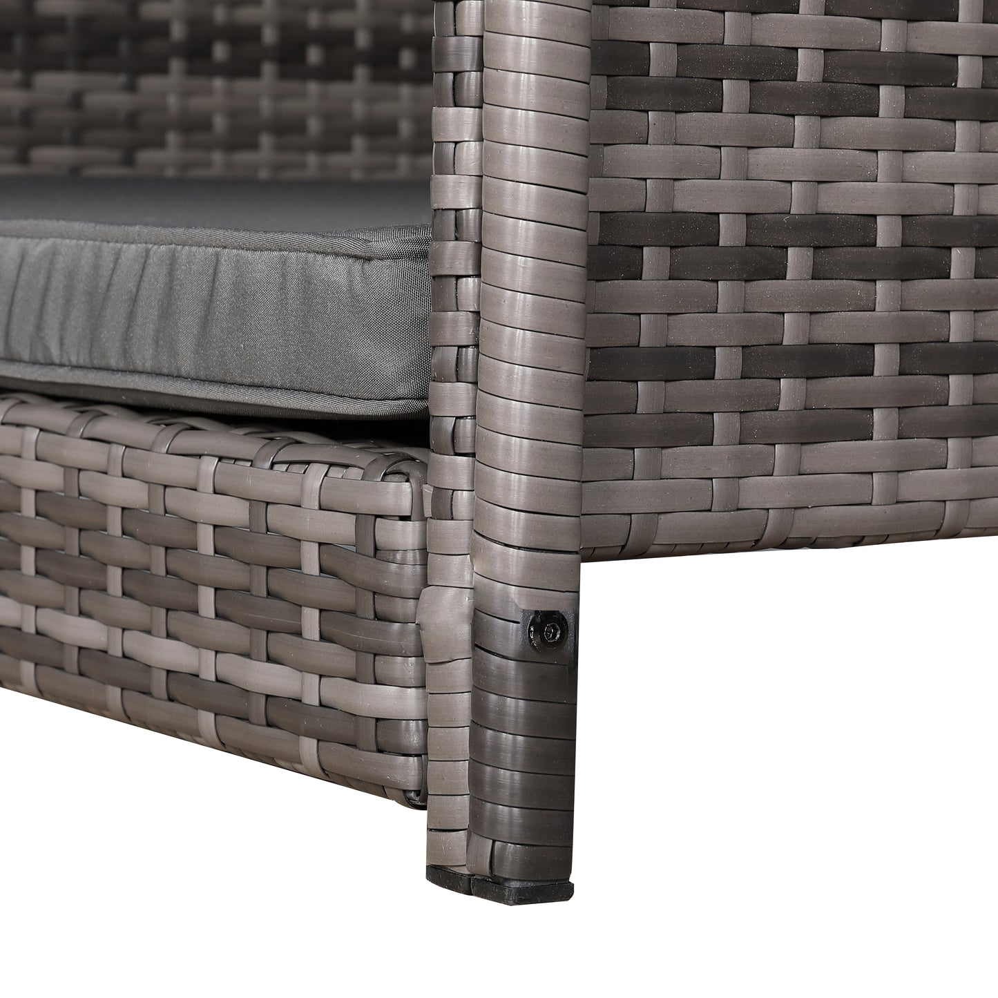 Max Mice Wicker Raised Dog House / Rattan Dog Bed for Indoor/Outdoor with Removable Roof and Cushion in Grey