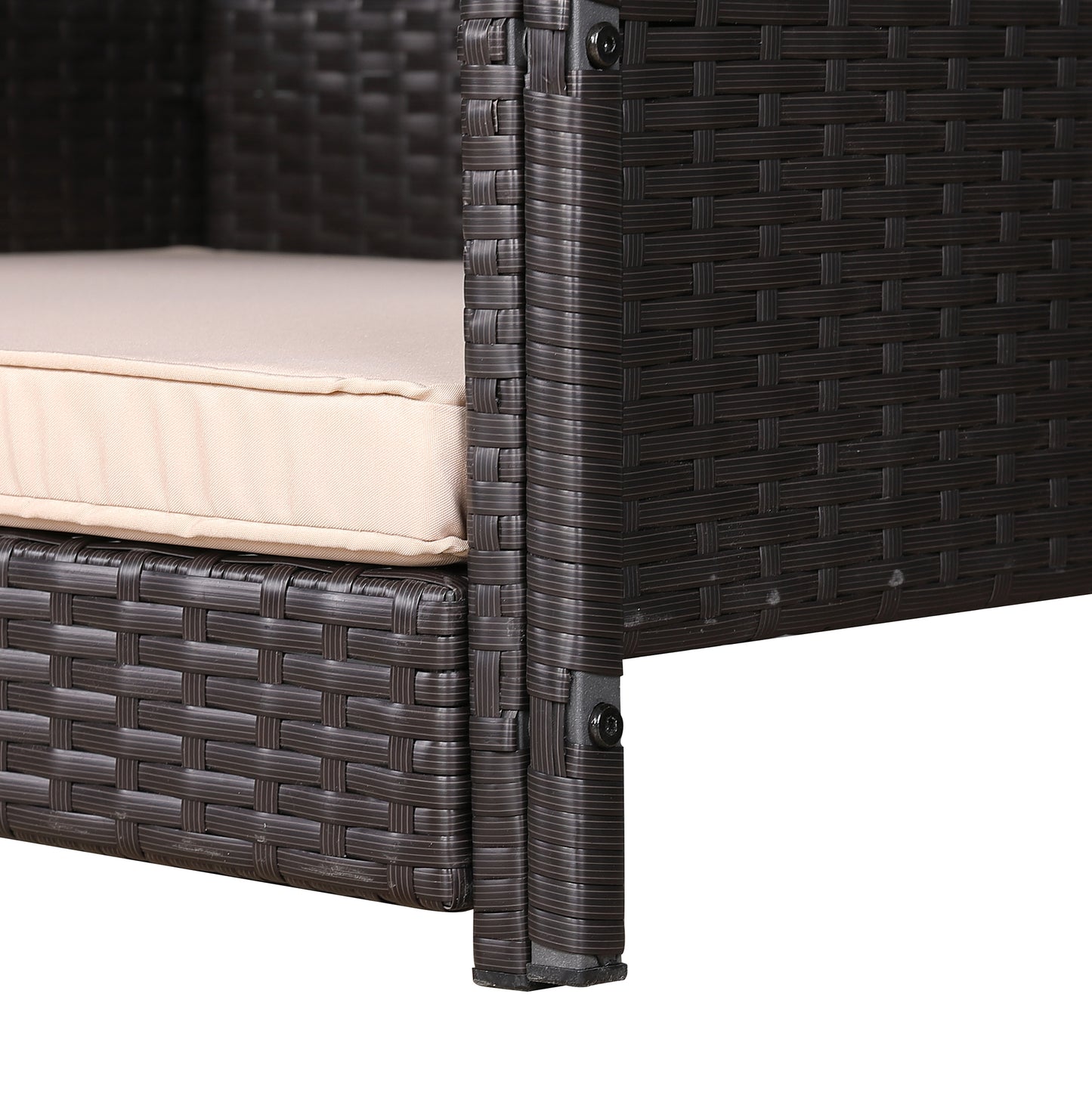 Max Mice Wicker Raised Dog House /Rattan Dog Bed for Indoor/Outdoor with Weatherproof Roof and Removable Cushion Lounge in Brown Weave(Z4-Large)