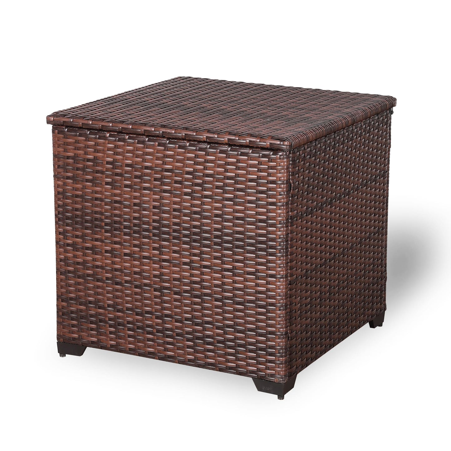 Palma Range Square Storage Box in Grey / Brown Rattan Weave