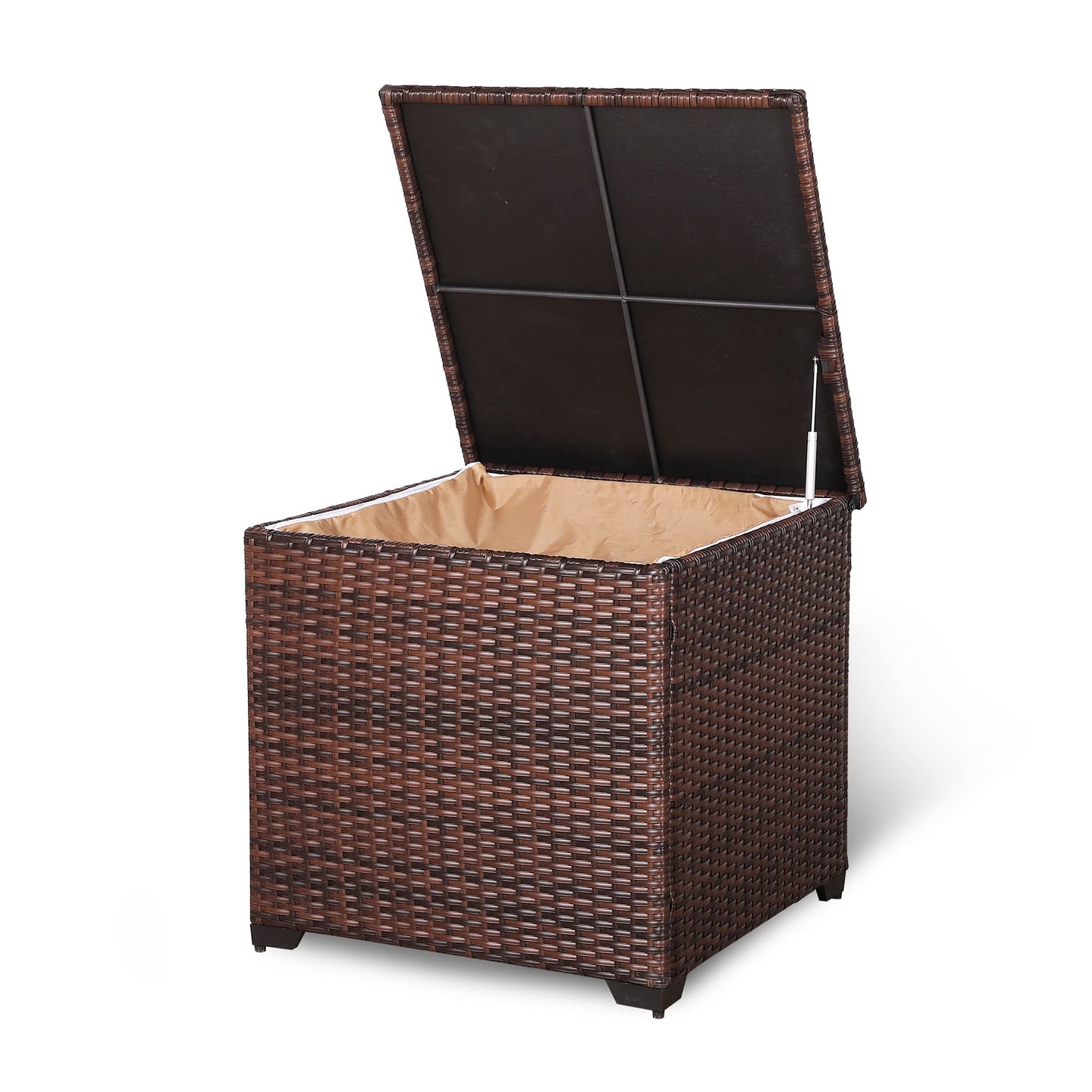 Palma Range Square Storage Box in Grey / Brown Rattan Weave