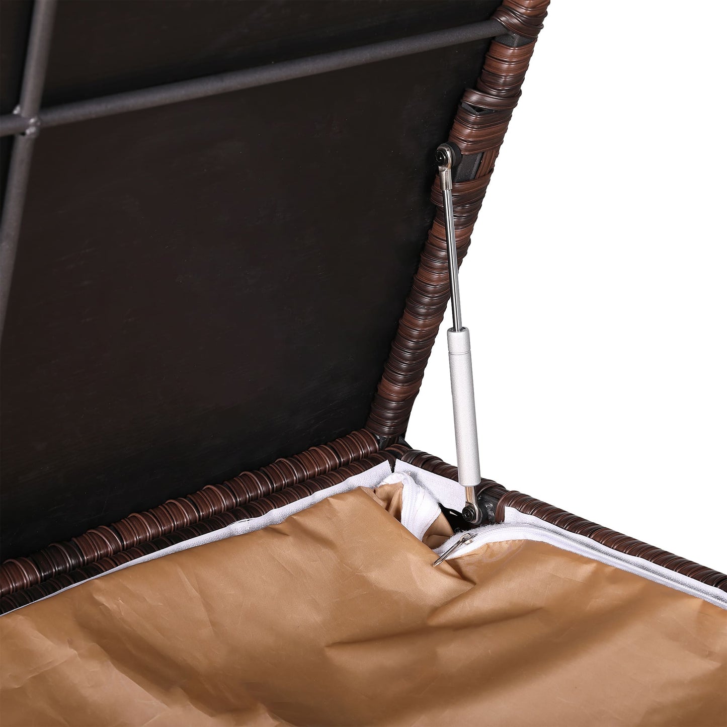 Palma Range Square Storage Box in Grey / Brown Rattan Weave