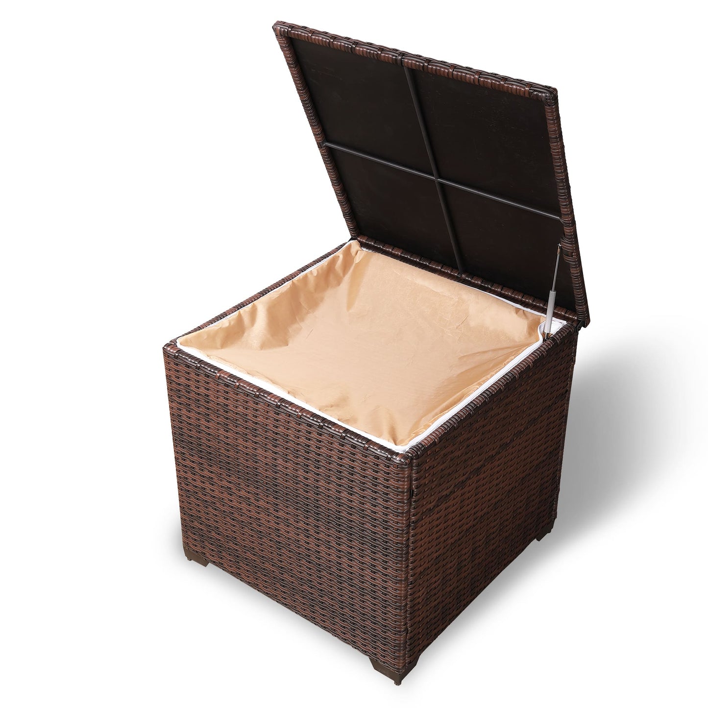 Palma Range Square Storage Box in Grey Rattan Weave