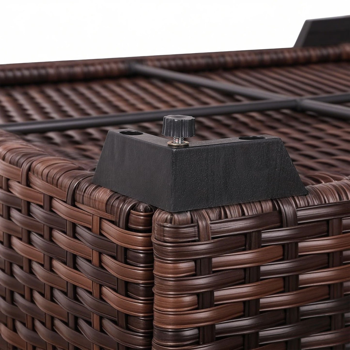Palma Range Square Storage Box in Grey / Brown Rattan Weave