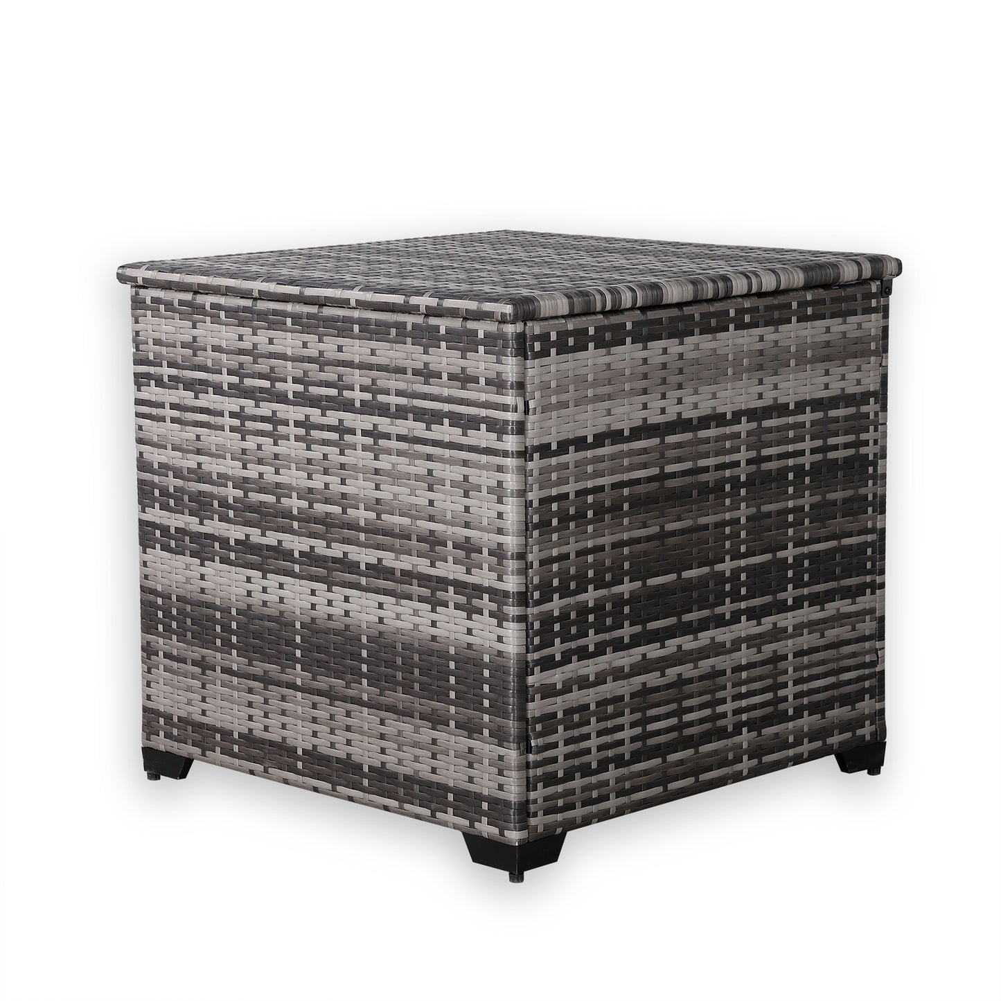 Palma Range Square Storage Box in Grey / Brown Rattan Weave