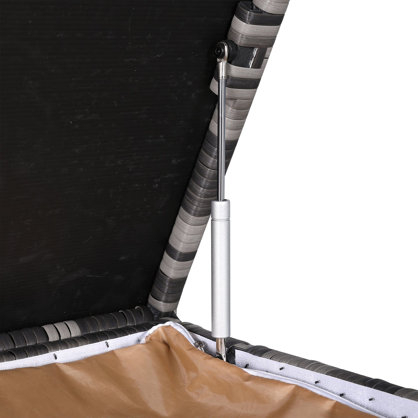 Palma Range Square Storage Box in Grey / Brown Rattan Weave