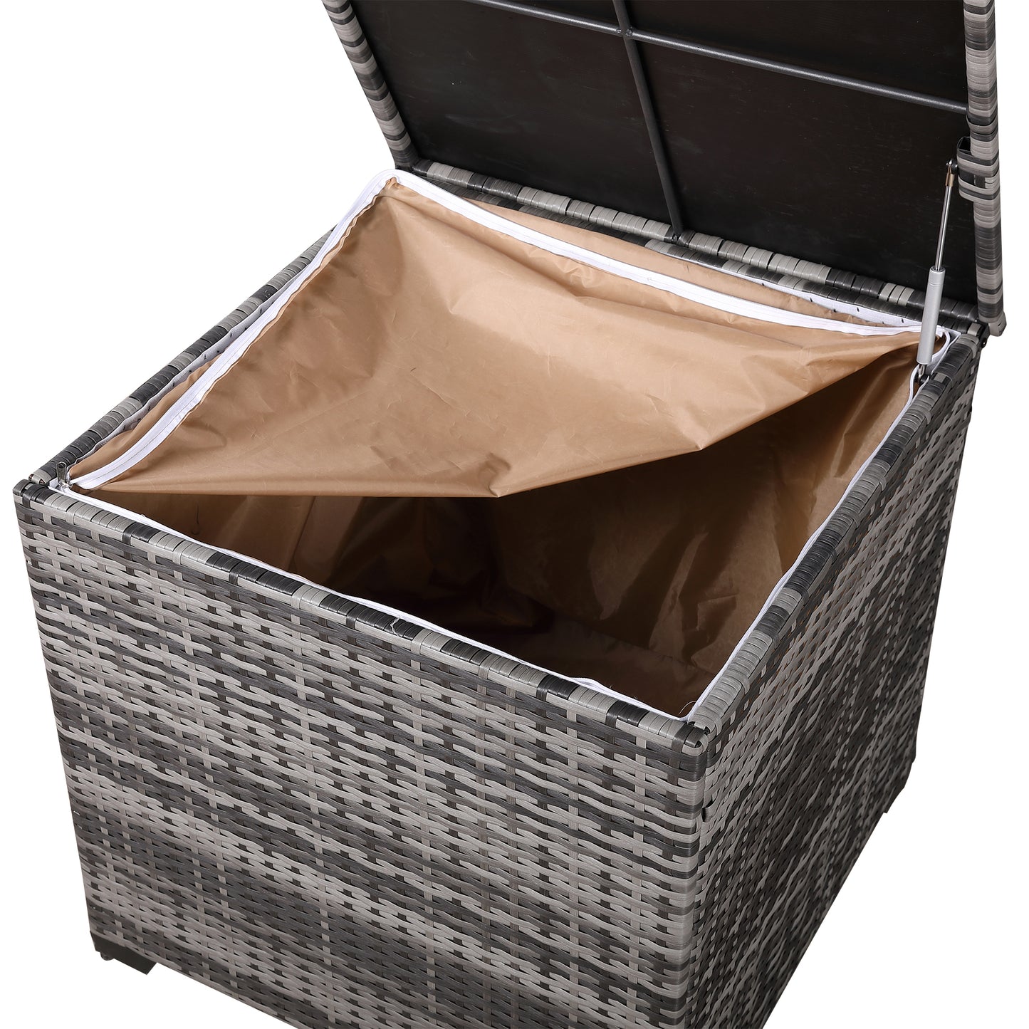 Palma Range Square Storage Box in Grey / Brown Rattan Weave