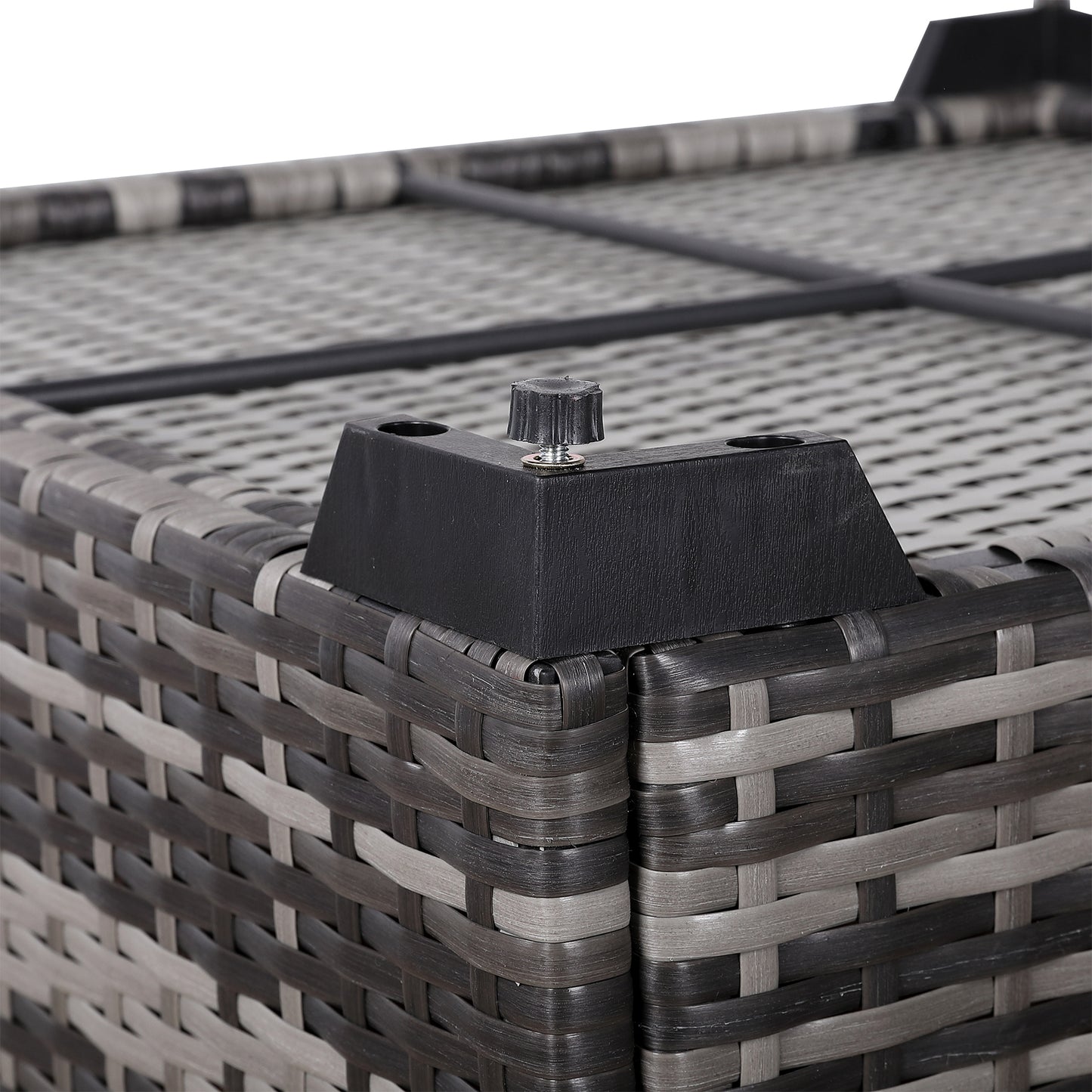 Palma Range Square Storage Box  in Grey Rattan Weave