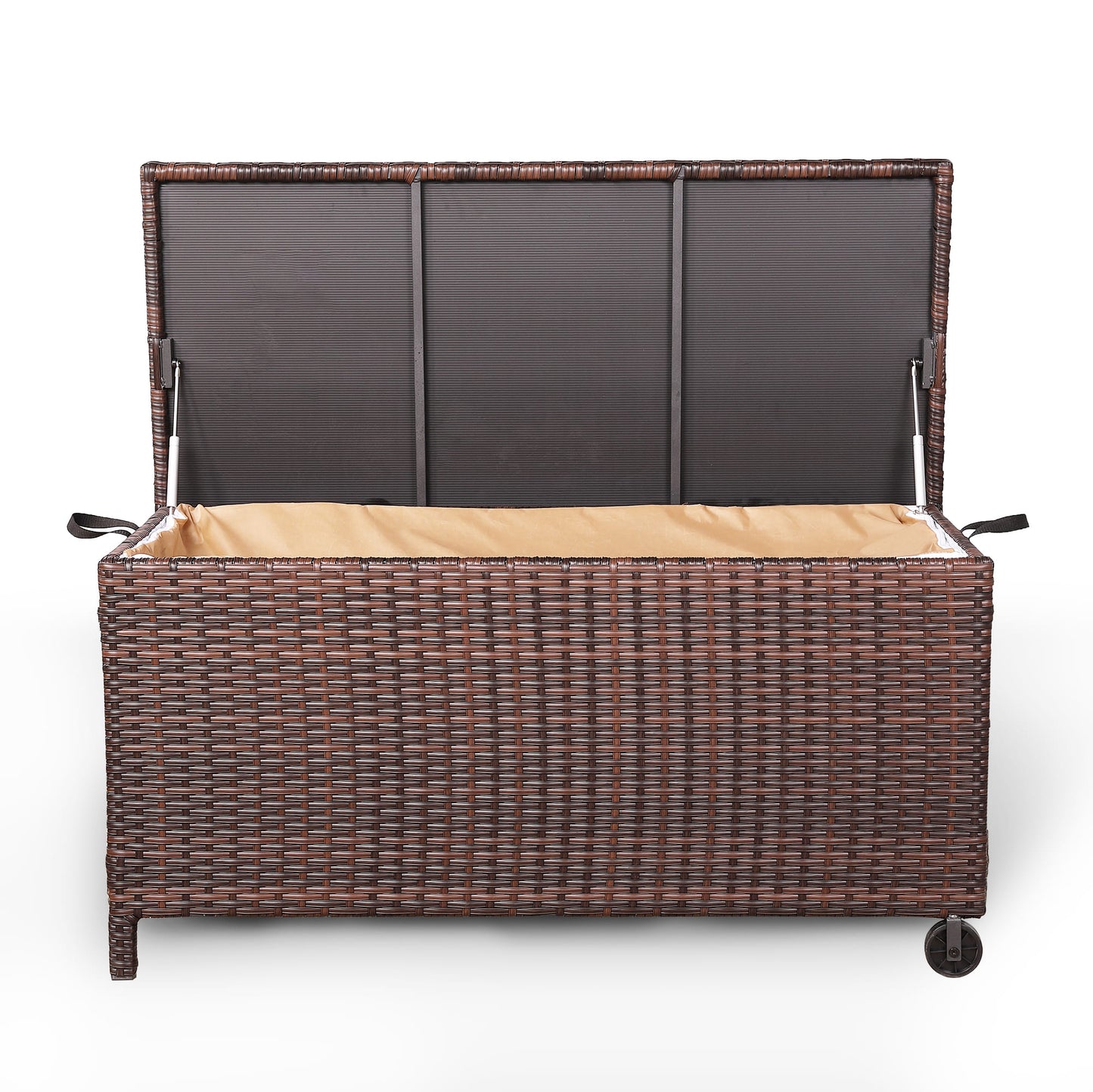 Palma Range Large Storage Box in Grey / Brown Rattan Weave