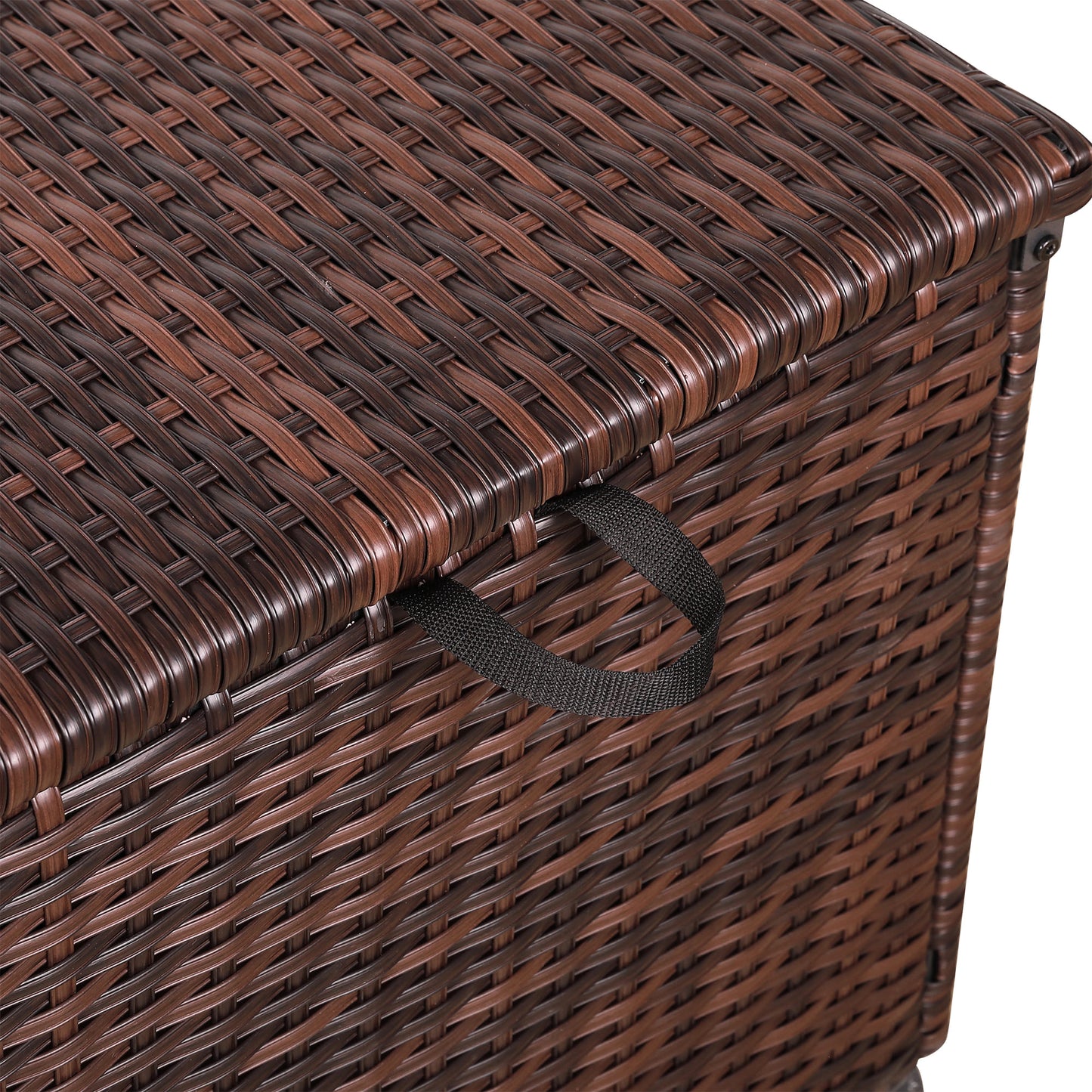Palma Range Large Storage Box in Grey / Brown Rattan Weave