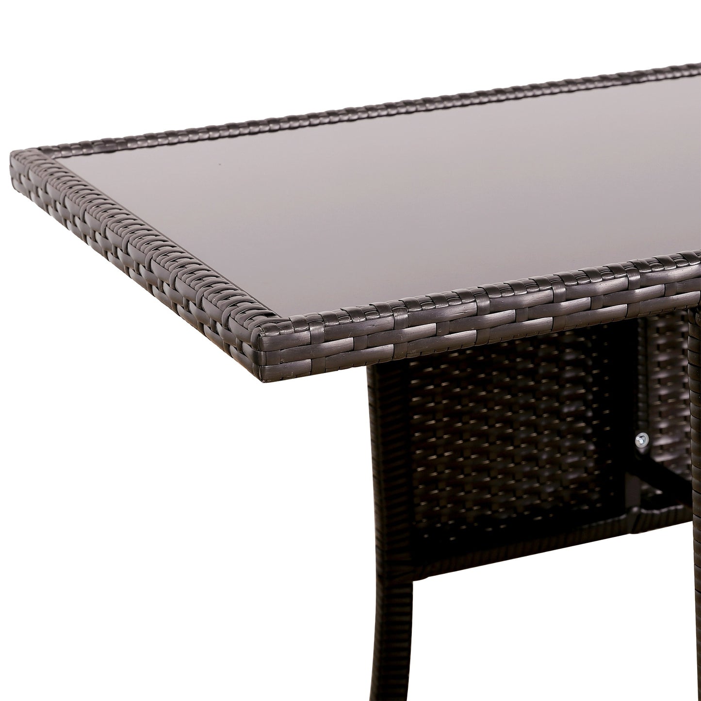 Ebony Range Rattan Furniture Set for Balcony Poolside in Brown Rattan
