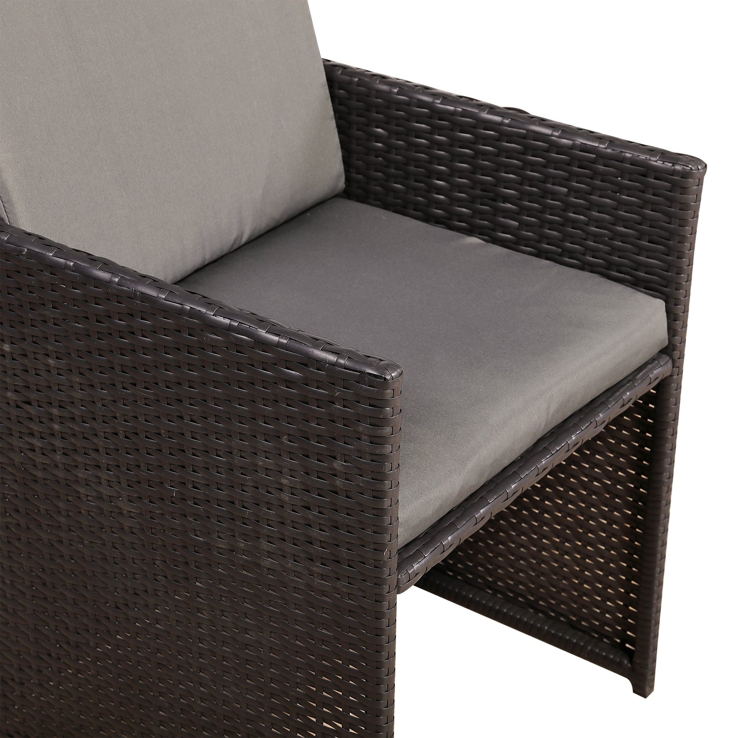 Ebony Range Rattan Furniture Set for Balcony Poolside in Brown Rattan