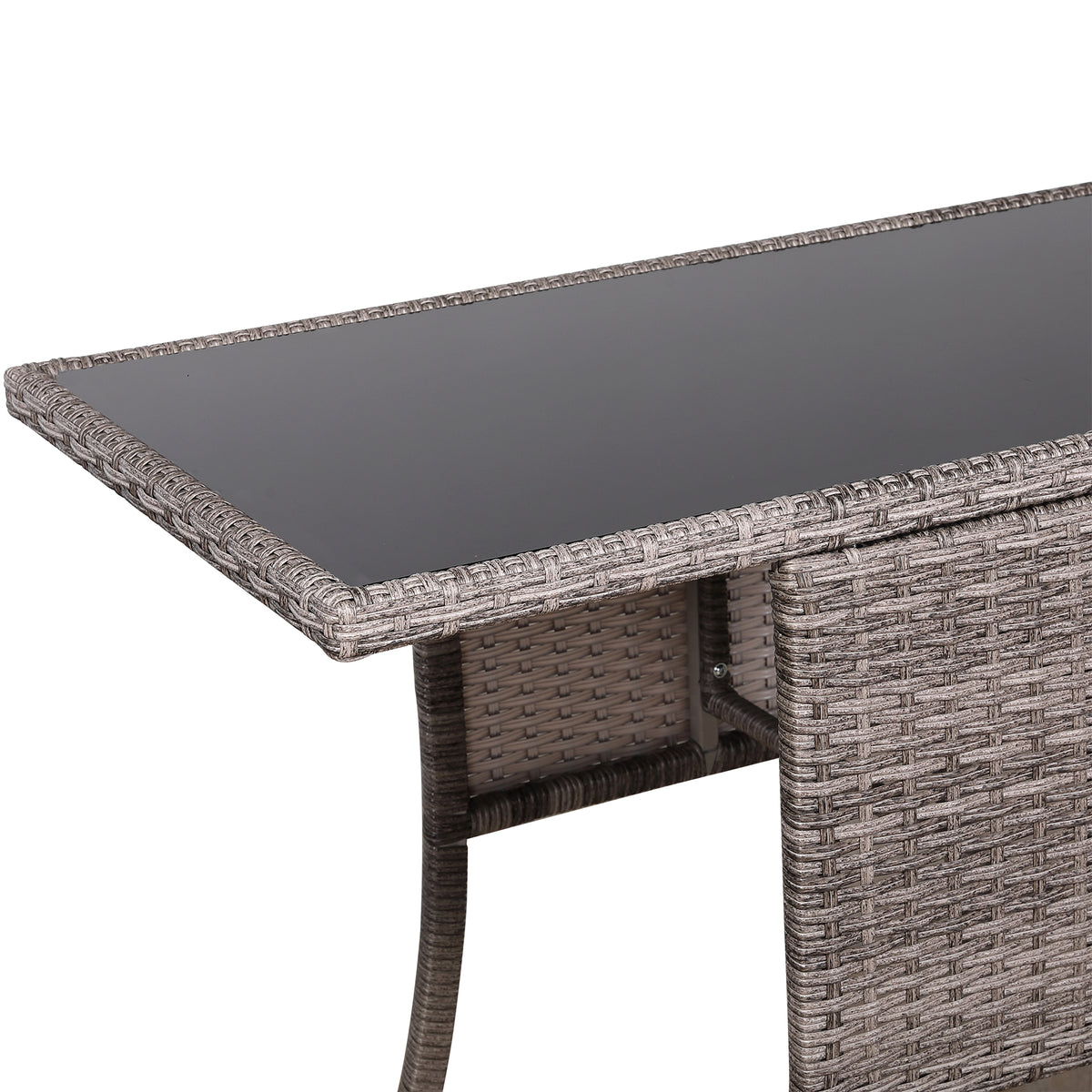 Rose Range Rattan Bistro Furniture Set for Balcony / Poolside in Preminum Grey Rattan