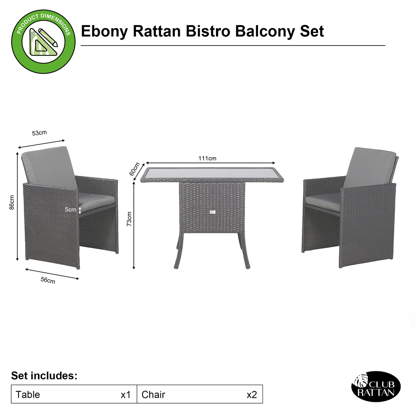 Ebony Range Rattan Furniture Set for Balcony Poolside in Brown Rattan