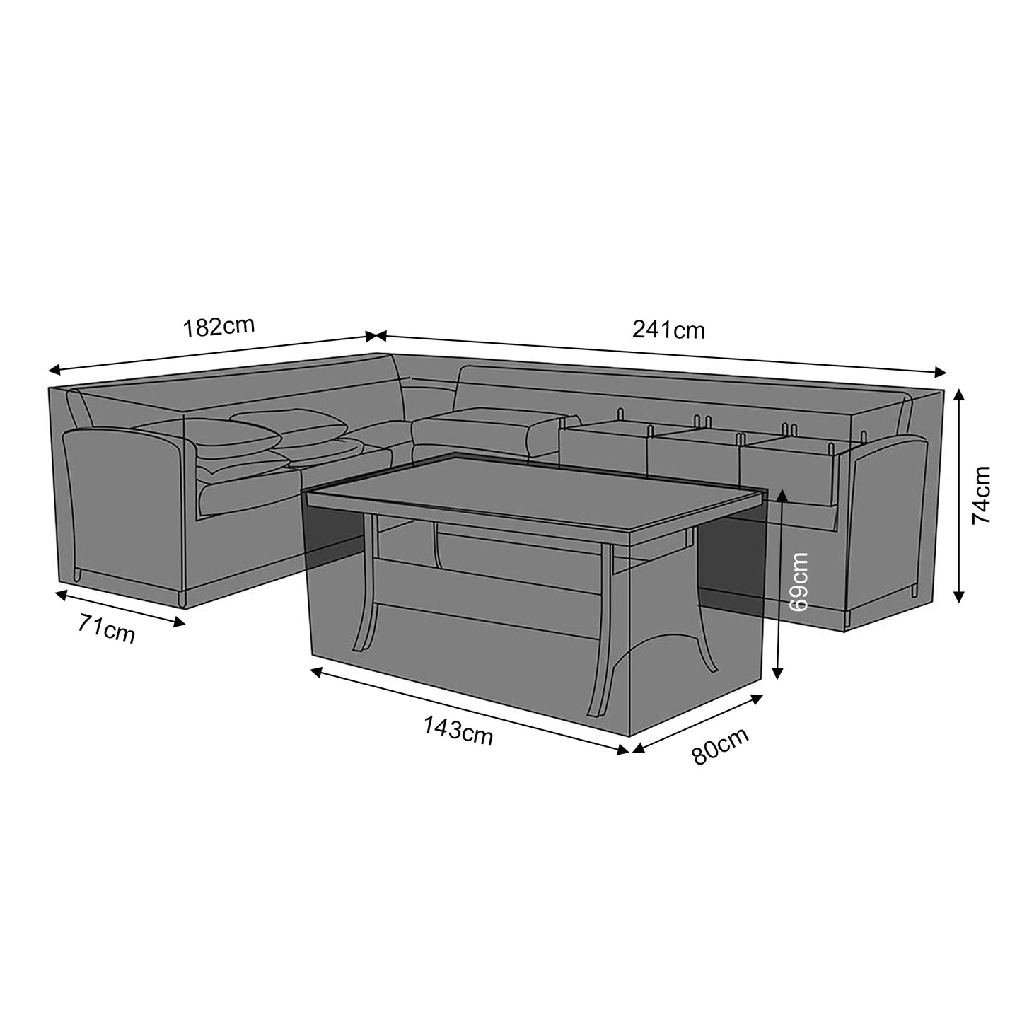 RC-21-L Protective Cover For Harmony High Back Left Hand Corner Sofa
