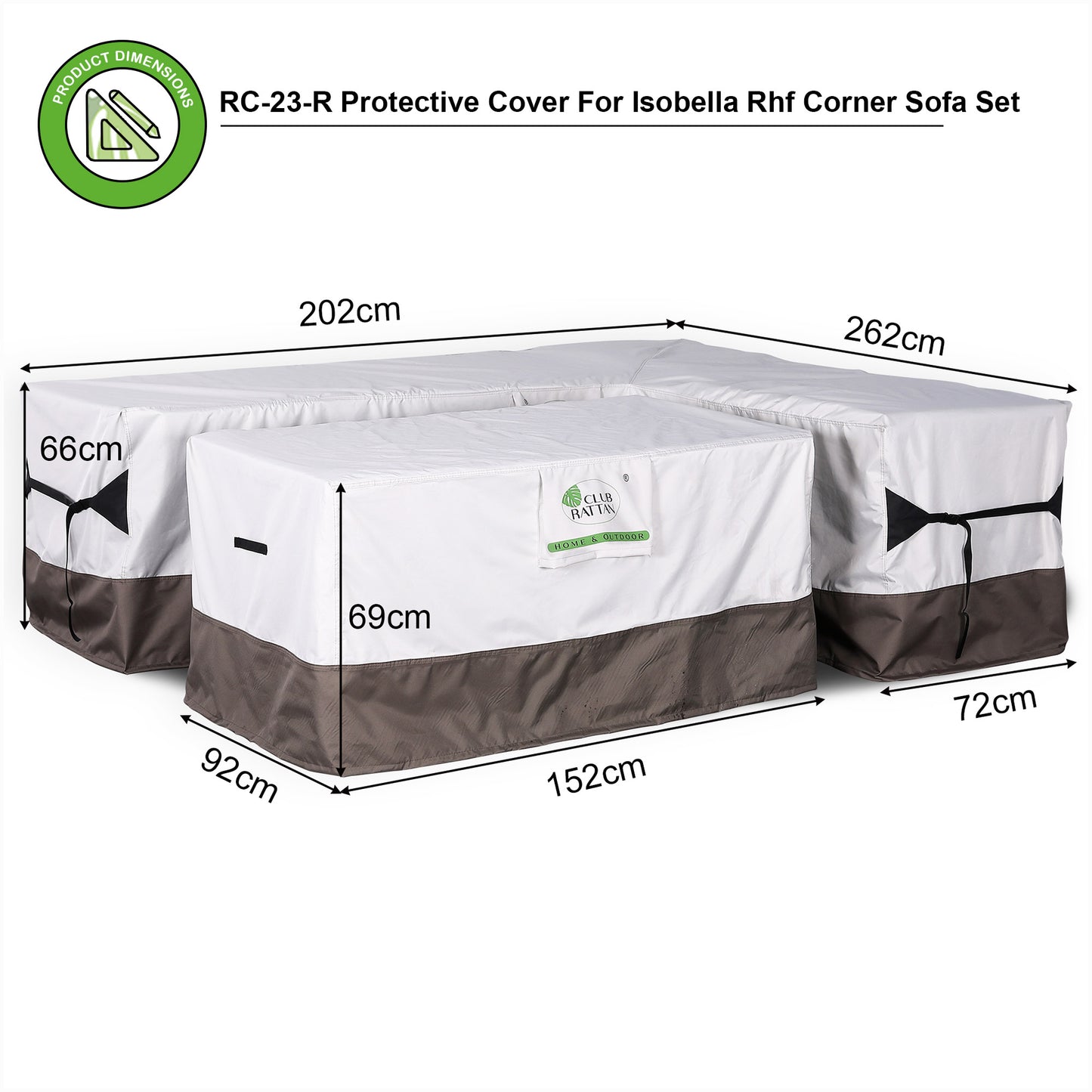 Due in End of SEP...RC-23-R Protective Cover For Isobella Right Hand Corner Sofa Set