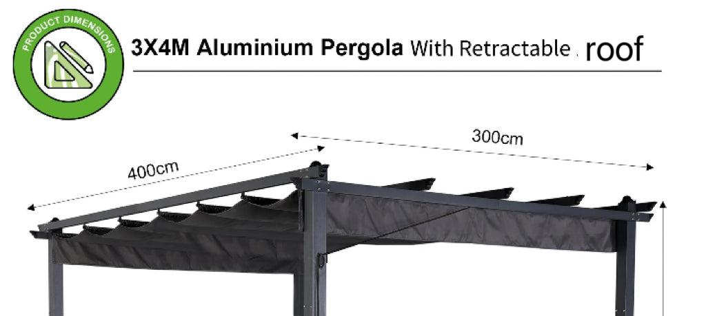 Club Rattan Pergola Grey Roof-3x4m,Replacement roof, Sunroof, Weather-resistant, Water-repellent for Pergola