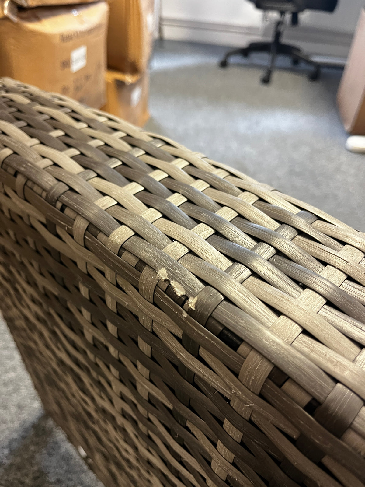 Warehouse Clearance......Henley High Back Pair of Arm Chair in Grey Rattan and Grey Cushions