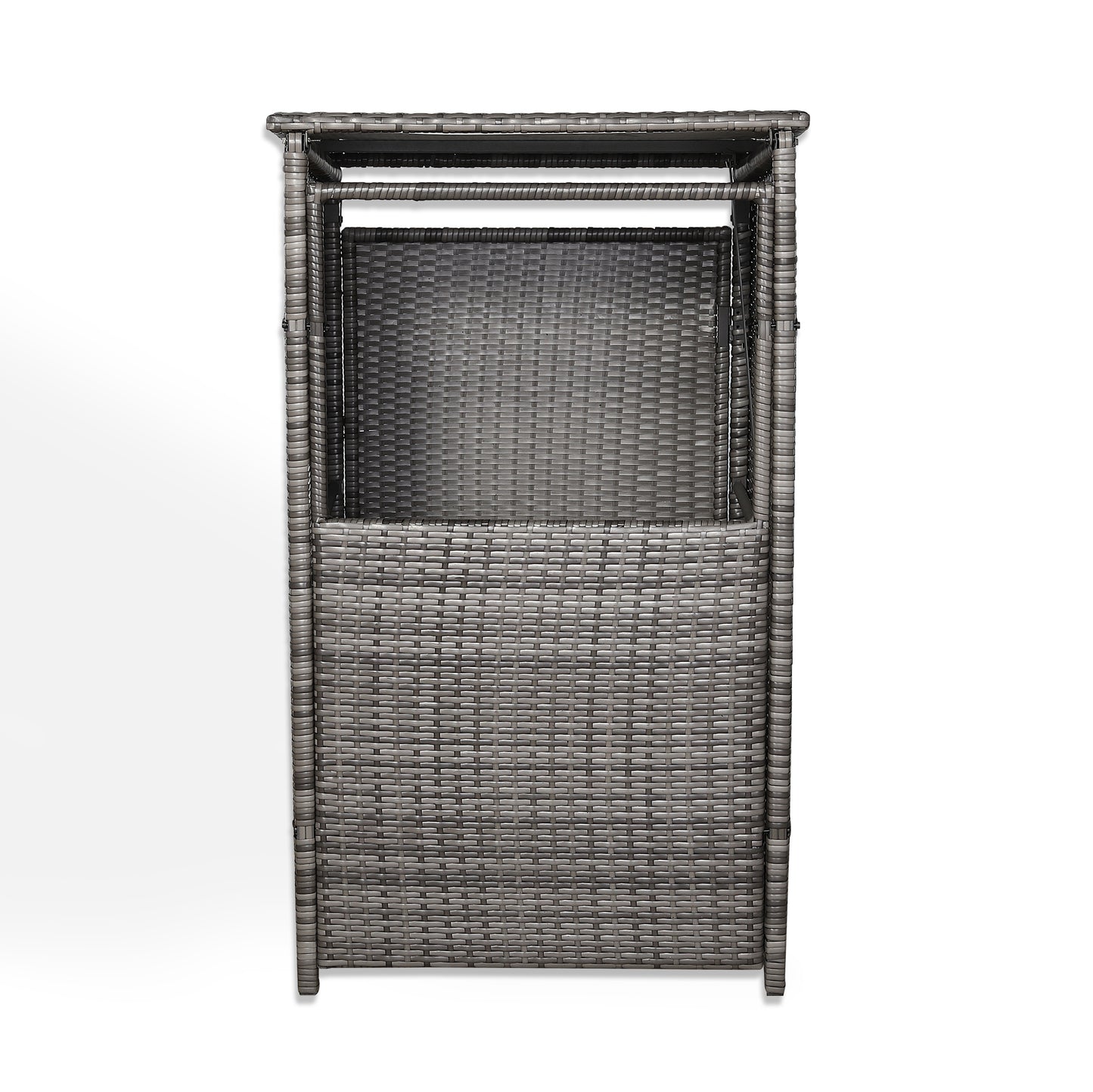 Due in 25/06/25...Club Rattan wheelie bin shed / store in Grey Rattan Weave (WBS-1G)