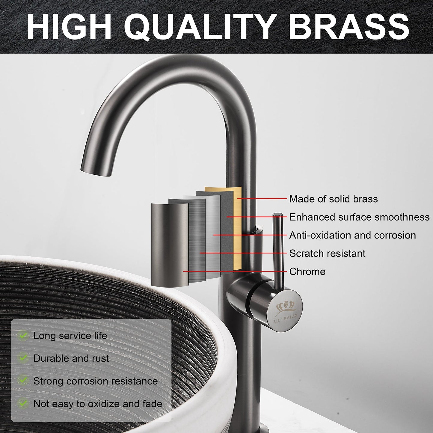 Single Lever Mono Mixer Tap - Gun Grey