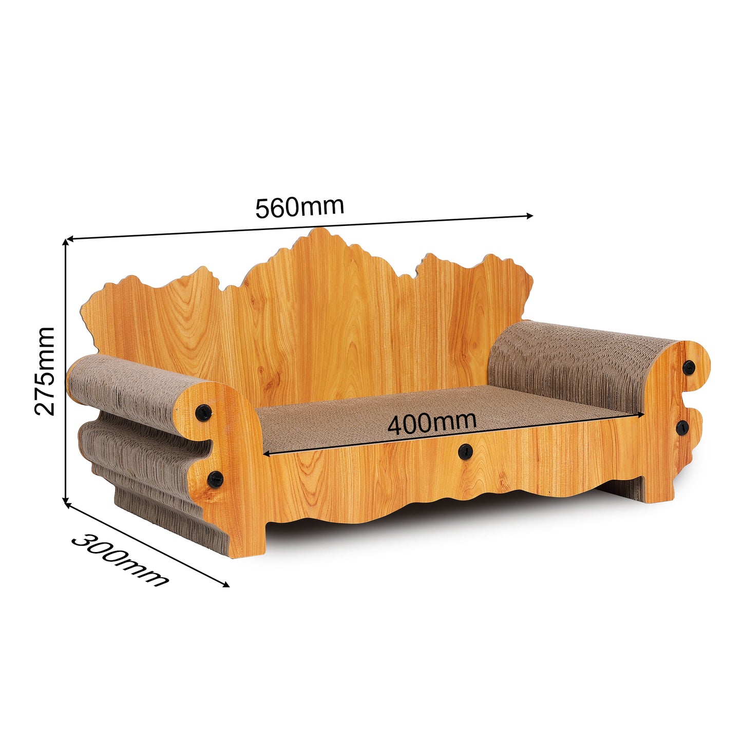 Max Mice Cardboard Cat Scratcher Sofa Couch Bed,  Couch Shaped Scratching Bed Board,  Scratch Lounge, Scratcher for Indoor Cat Kitty Kittens