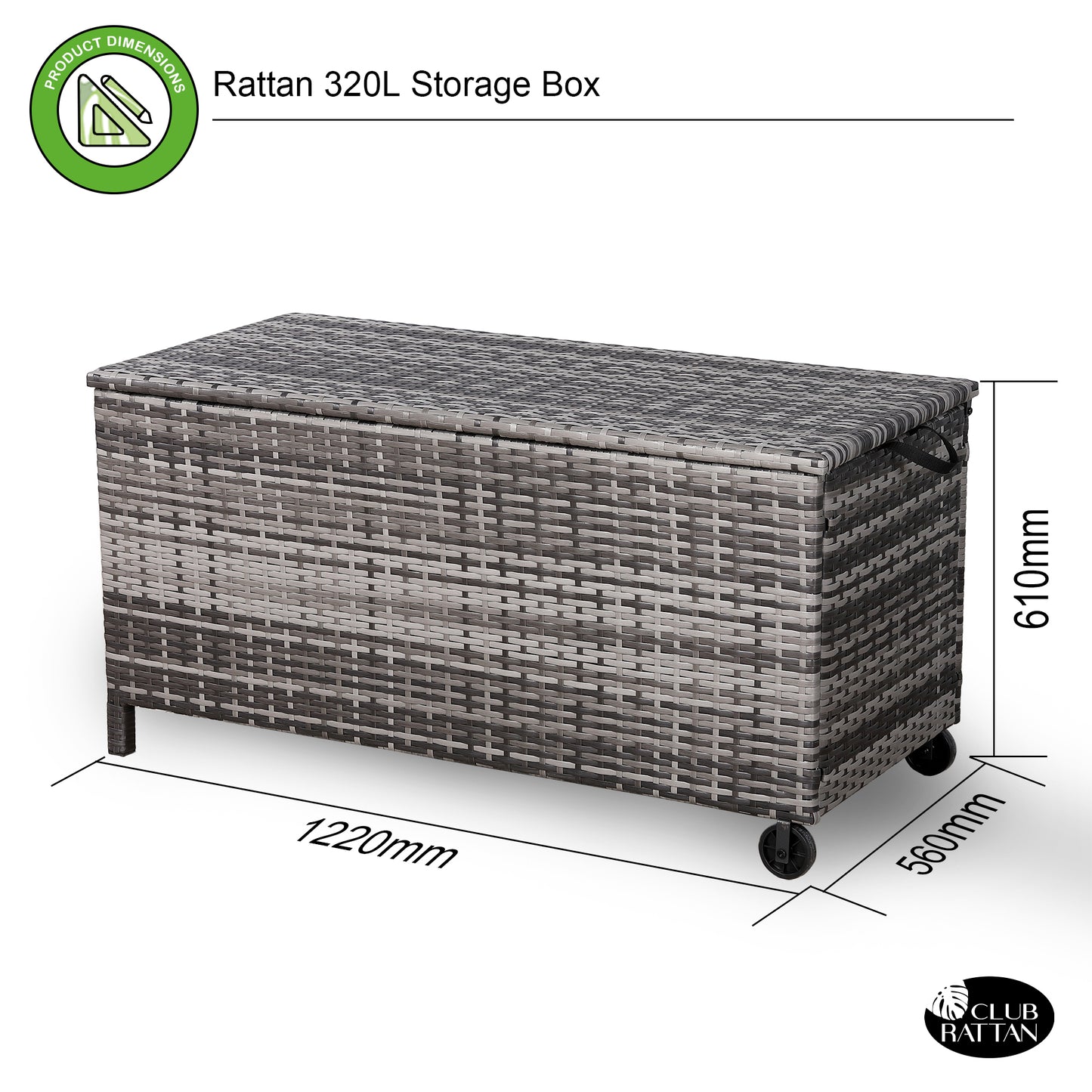 Palma Range Large Storage Box  in Grey / Brown Rattan Weave