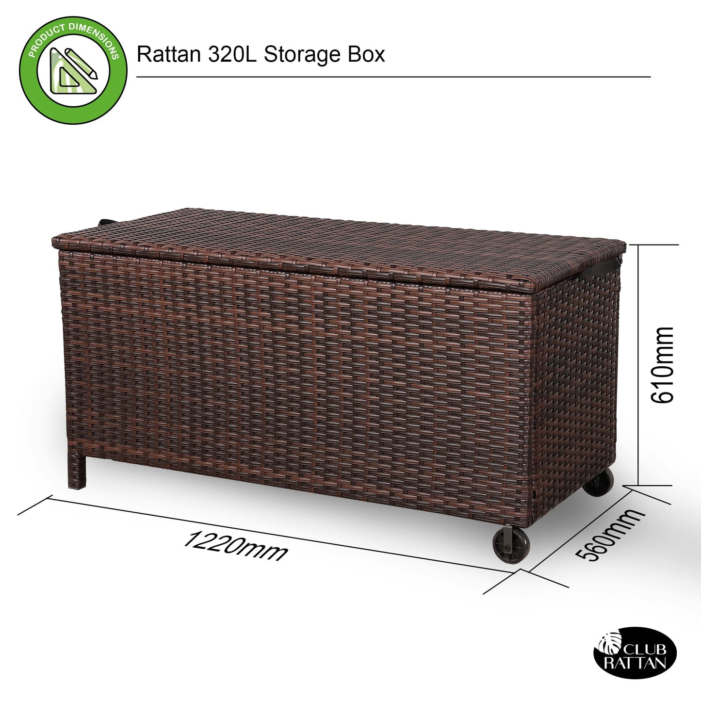 Palma Range Large Storage Box in Grey / Brown Rattan Weave