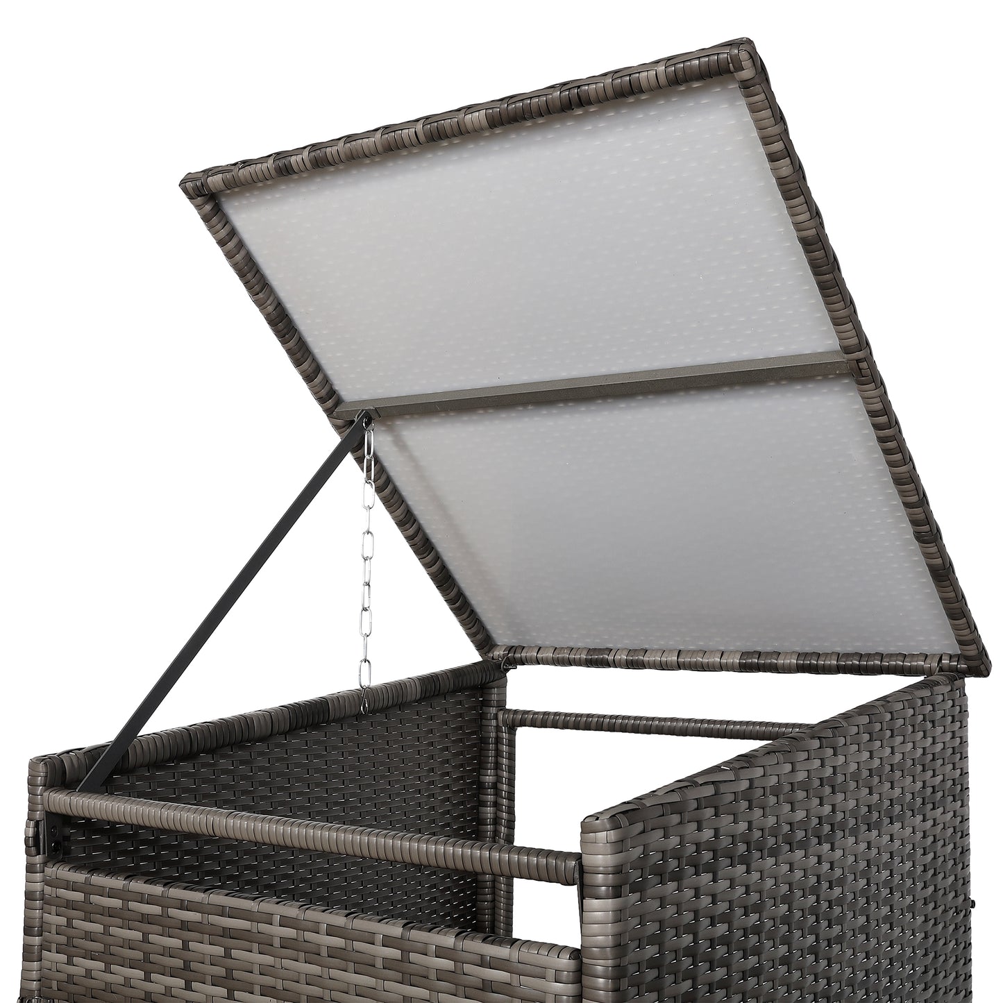 Club Rattan wheelie bin shed / store in Grey Rattan Weave (WBS-1G)