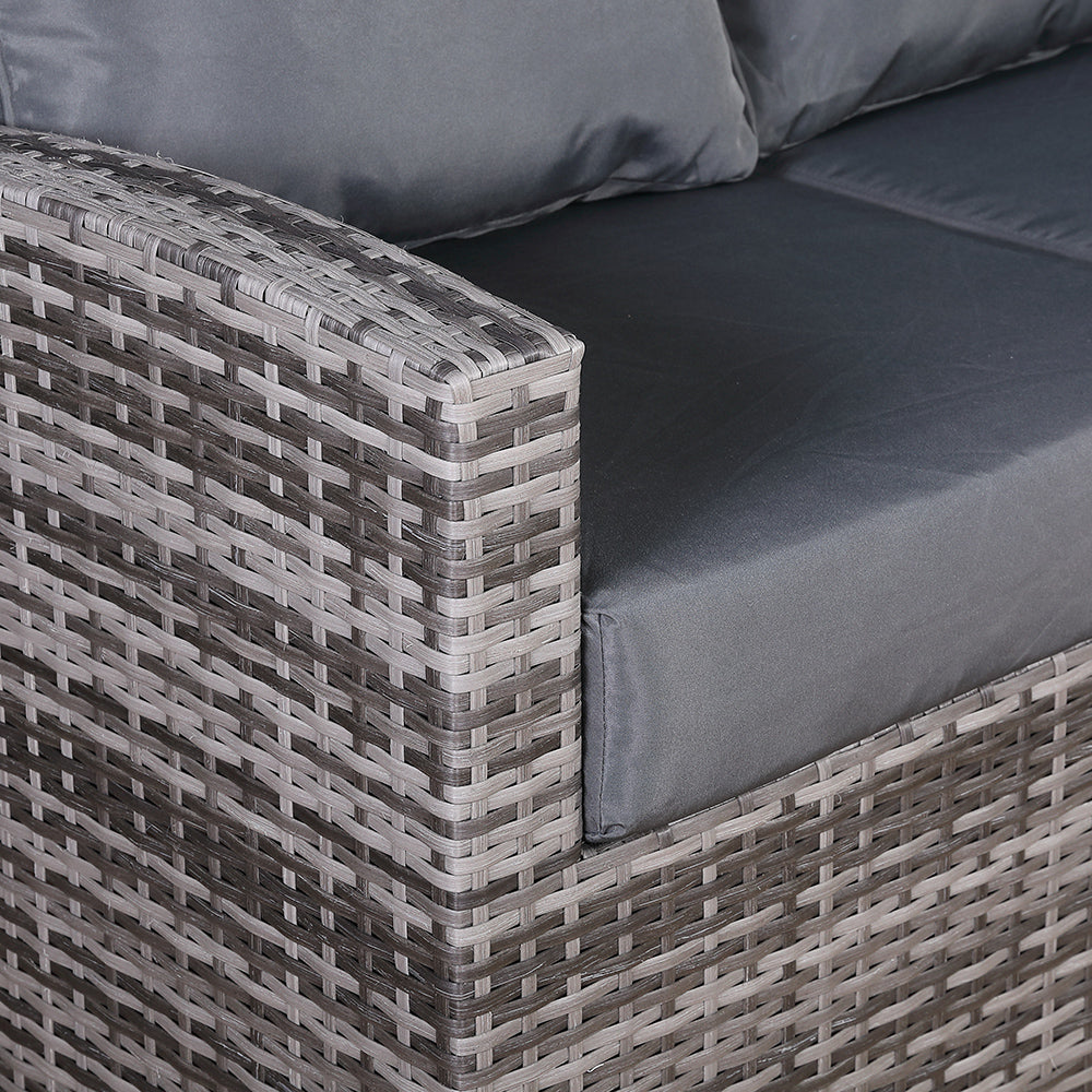 Harmony Range High Back Right Hand Corner Sofa Set with Rising Table in Grey Waeve