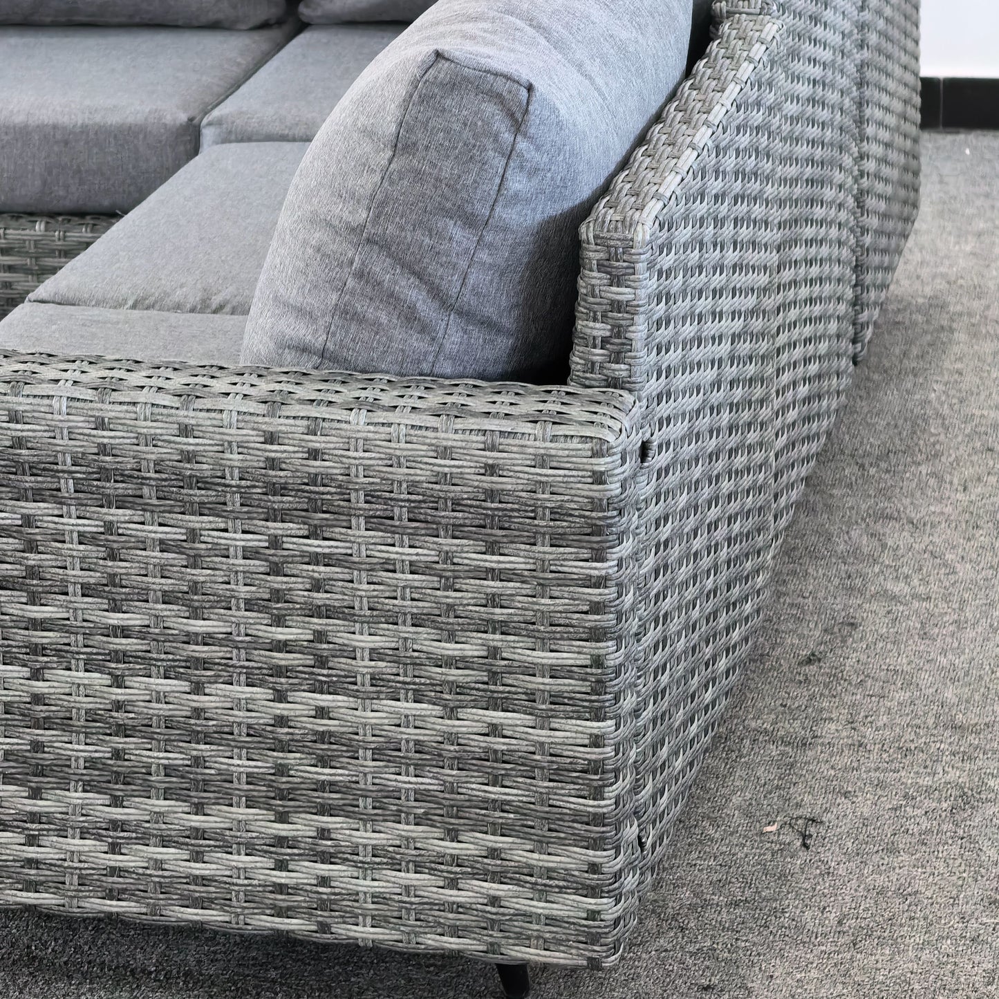 CLEARANCE-Floor Sample Clearance Sale-Rattan Corner Sofa Set with Coffee Table in Grey