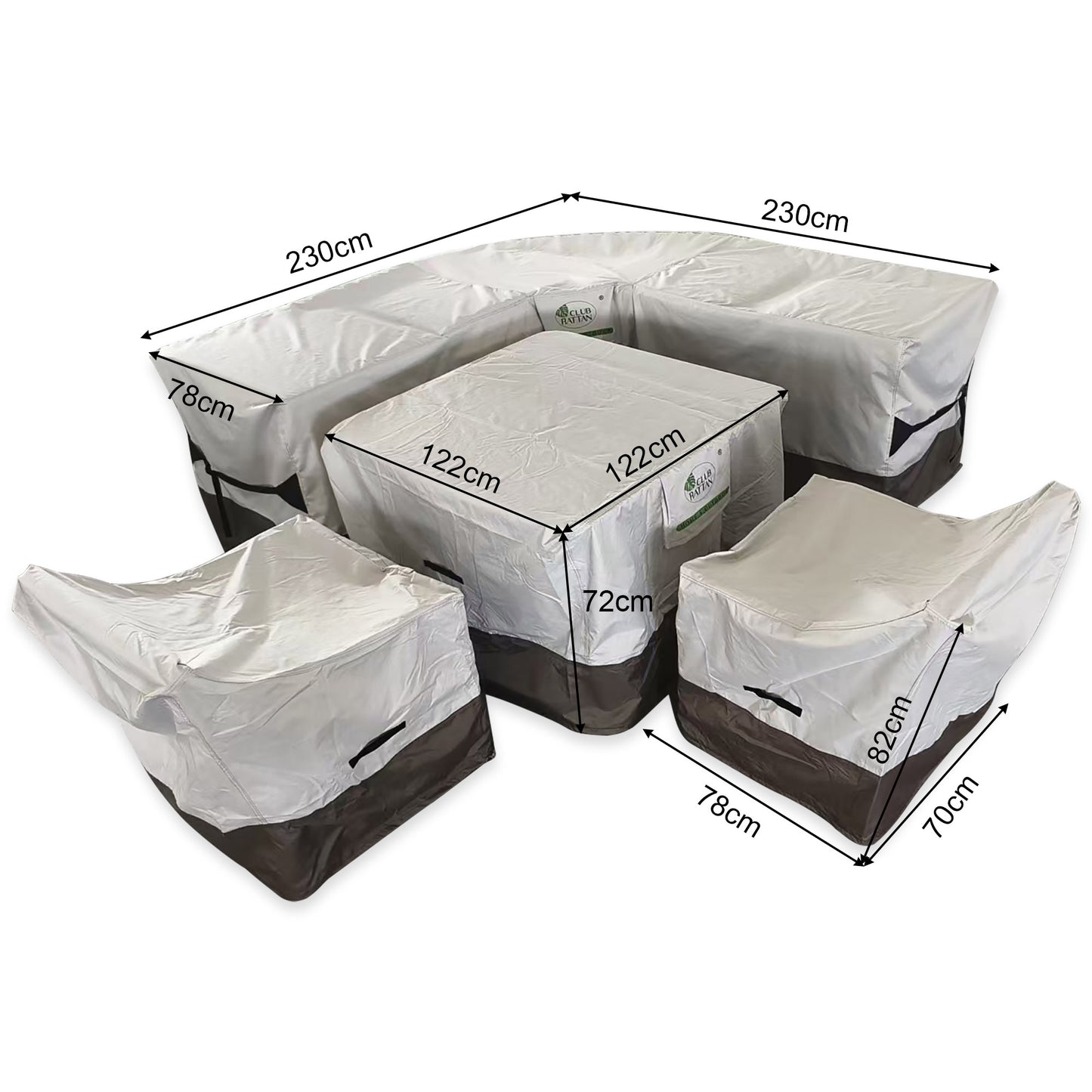 Due in 30/08/25 RC-2311 Protective Cover Set For Sicily Round Corner Sofa Set