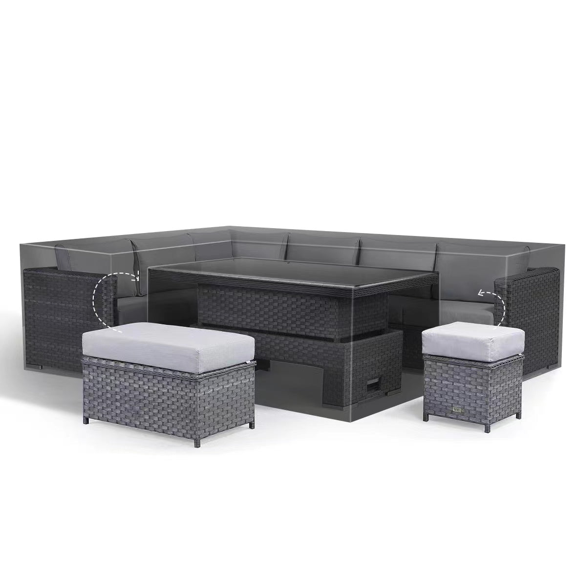 RC04-CD-XL Black Protective cover for Colette/Willow/large Isebella Corner LHF Setting only