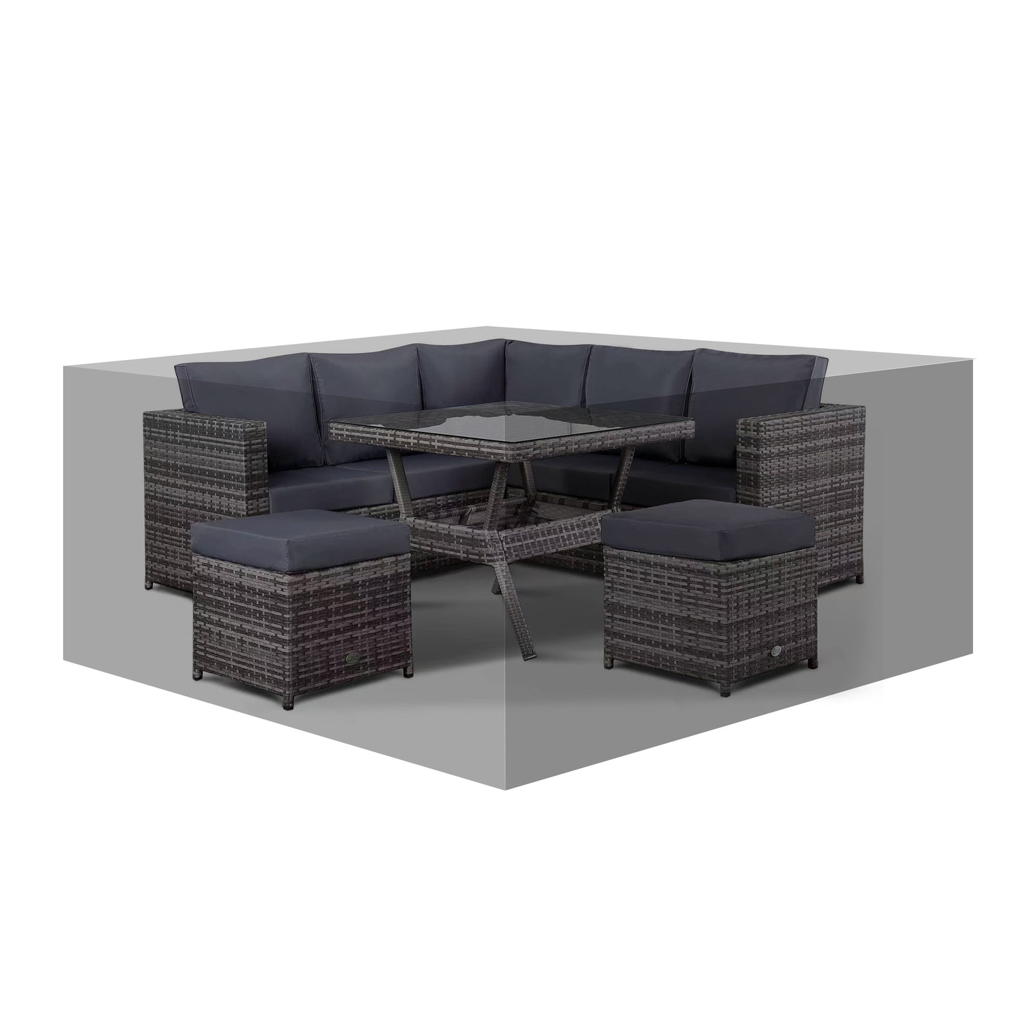 RC-28 Black Protective cover for Modern/Miami Lille Corner Sofa with Dining Table Set