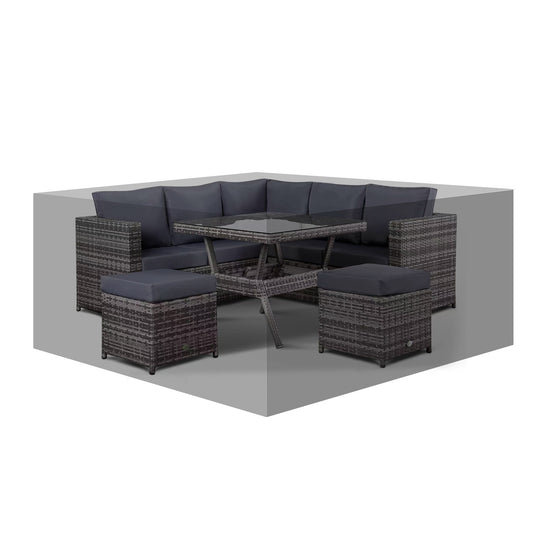 RC-28 Black Protective cover for Modern/Miami Lille Corner Sofa with Dining Table Set
