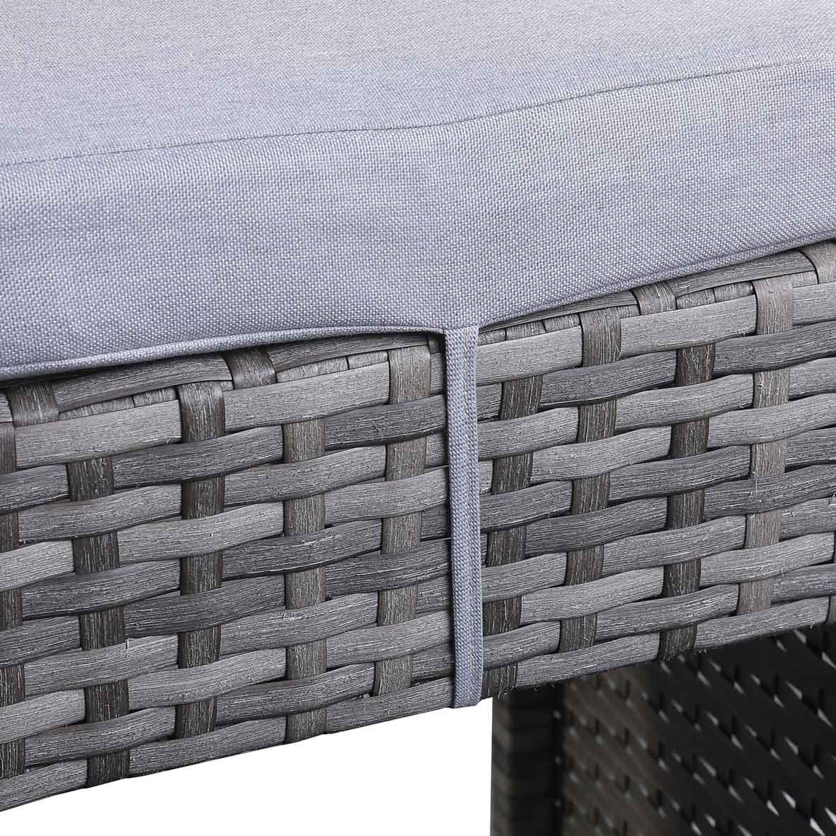 Colette Range Aluminium High Bar Set with 6 Stools in Grey Rattan