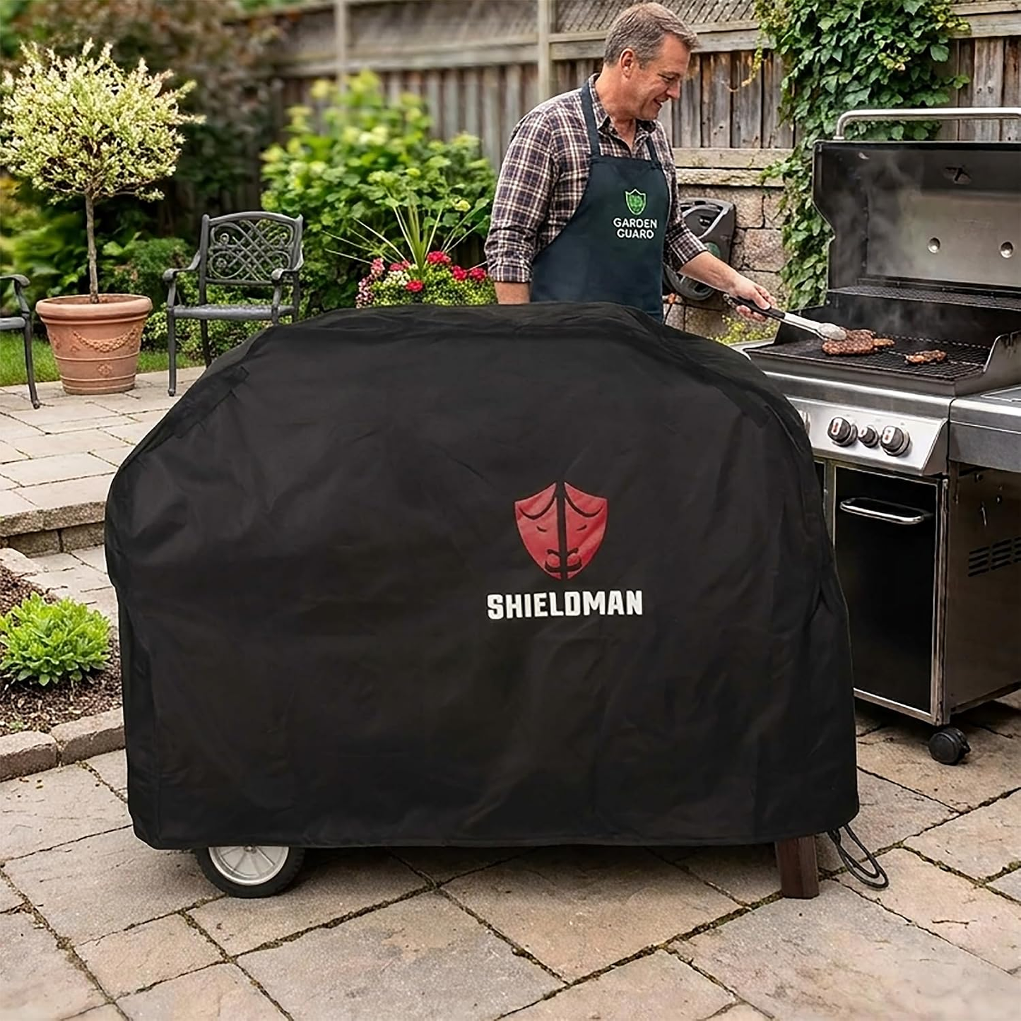 RC-A163 Club Rattan Heavy-Duty Waterproof BBQ Grill Cover (163 x 61 x 122cm) – Large Outdoor Barbecue Protector