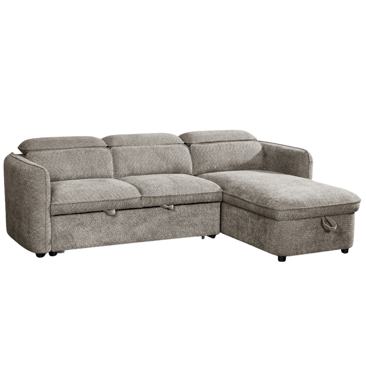 Nook Grey Universal Corner Sofa Bed – 4 Seater with Storage & Adjustable Headrests