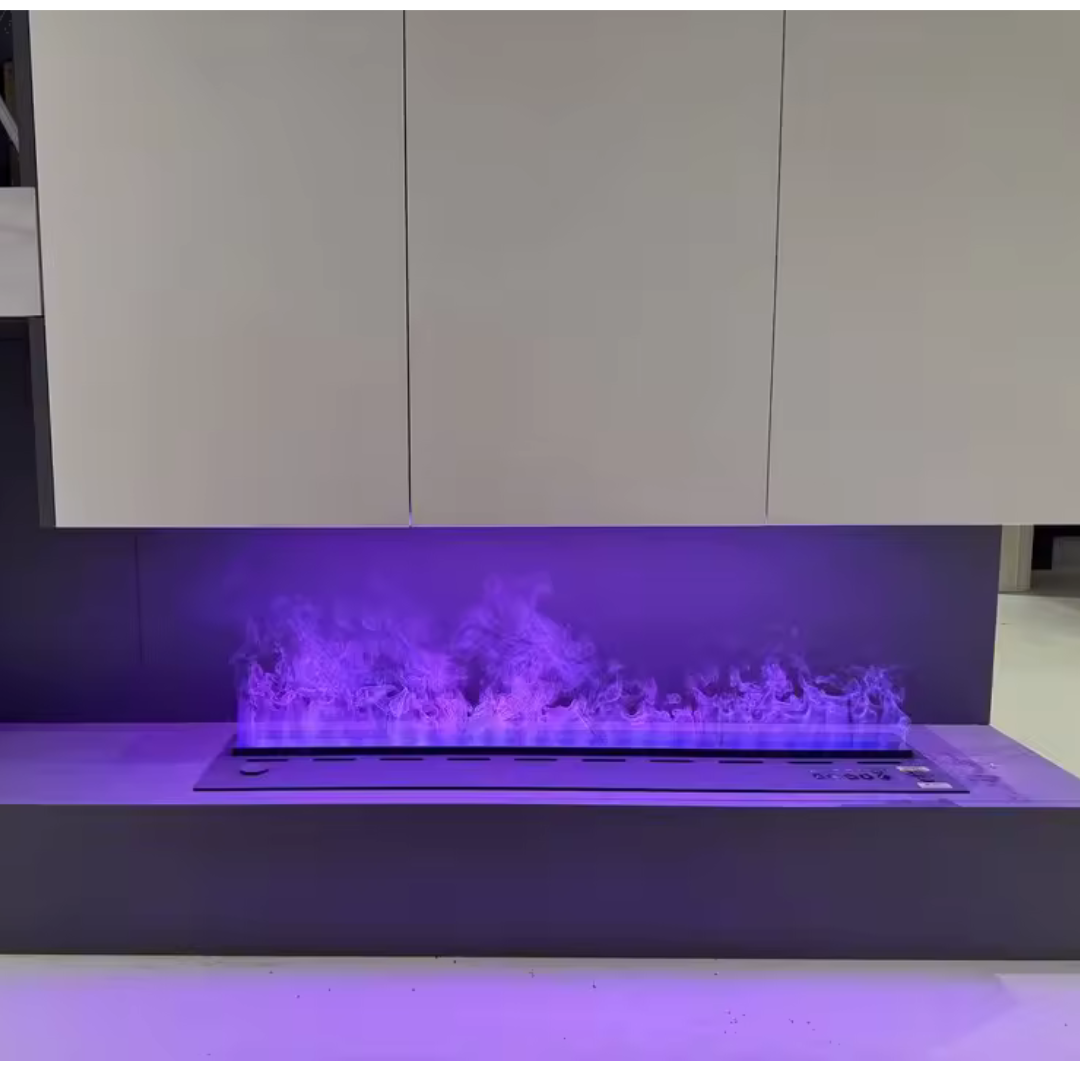 1000MM/39.37" Luxe Water Vapour Fireplace – 15 Colour Realistic Flame, Cool to Touch, Up to 24hr Run Time