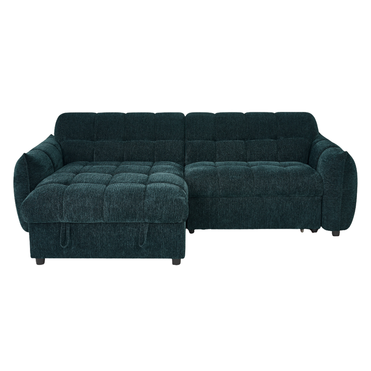 Marlow Teal Universal Corner Sofa Bed – Quilted Design with Chaise Storage