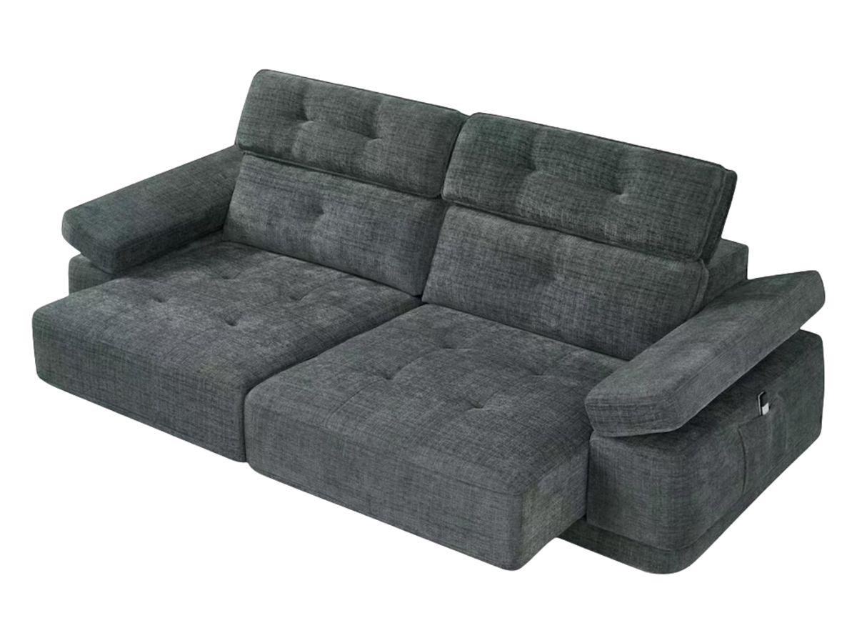 Hover  Dark Grey Floating Sofa Bed – Remote-Controlled Extending Seats & Adjustable Headrests