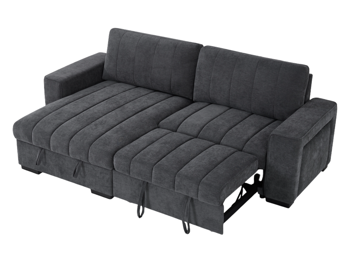 Beacon Grey Universal Corner Sofa Bed – Hidden Storage, USB Ports & Cupholder