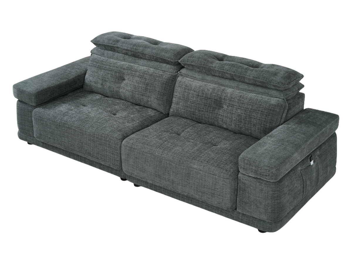 Hover  Dark Grey Floating Sofa Bed – Remote-Controlled Extending Seats & Adjustable Headrests