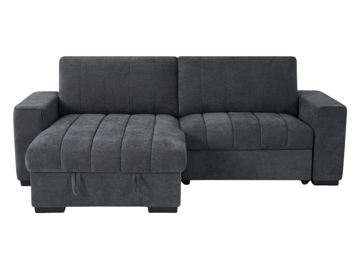 Beacon Grey Universal Corner Sofa Bed – Hidden Storage, USB Ports & Cupholder