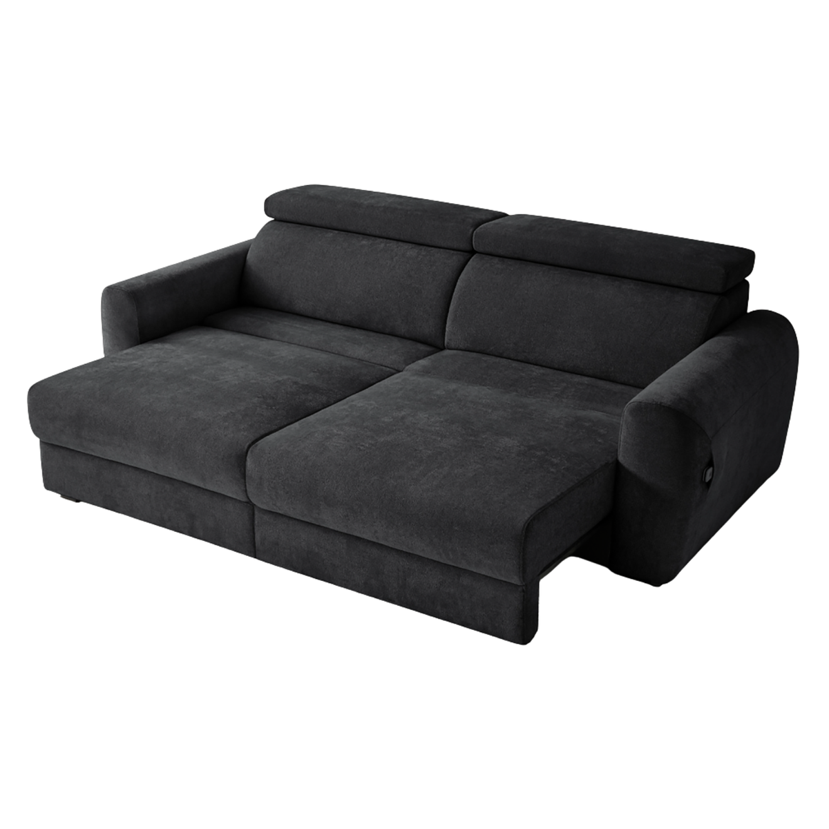 Motion Black Electric Sofa Bed – 3 Seater with Power-Sliding Seats & Adjustable Headrests
