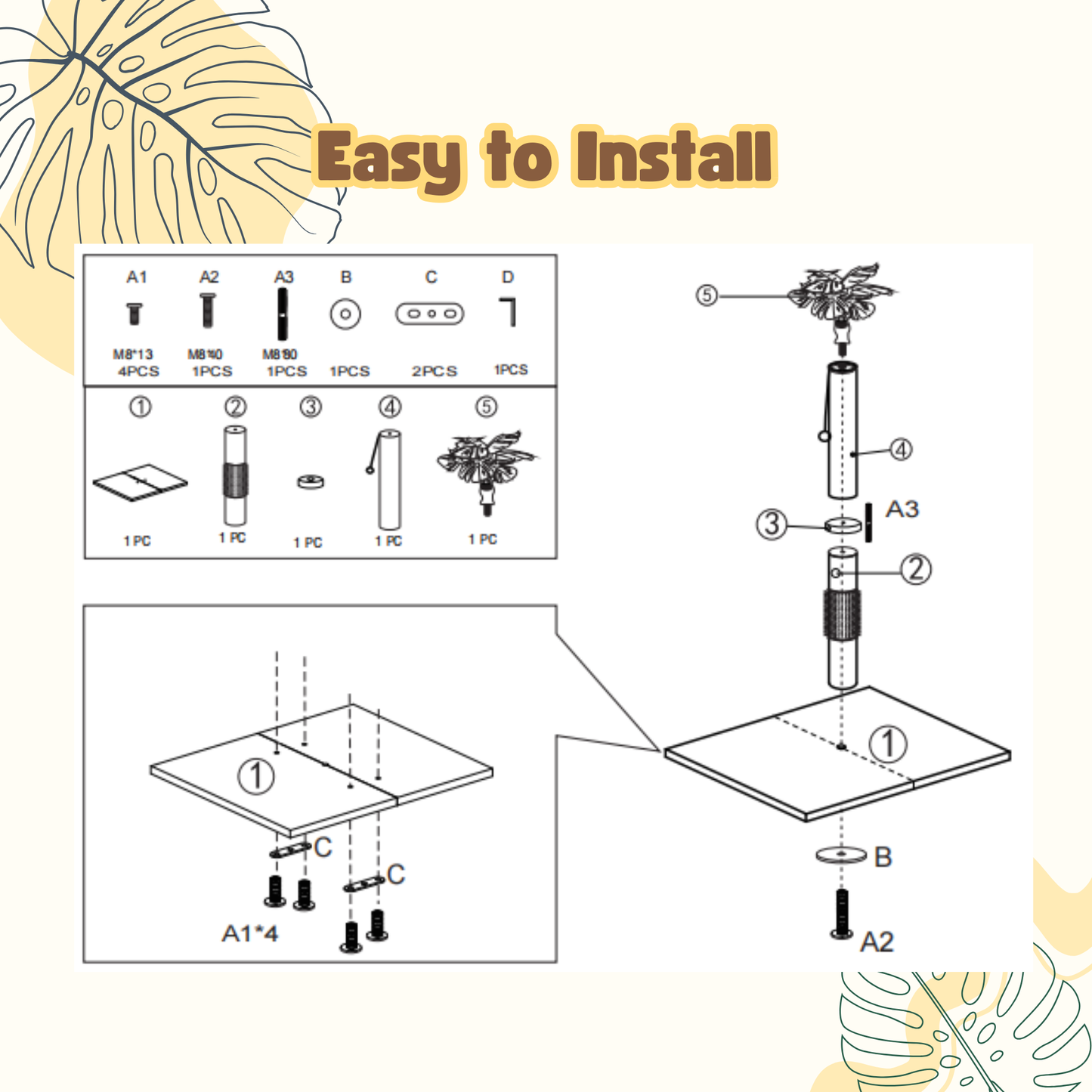 Due in 29/04/25 Max Mice  Cat Scratching Post, 80cm Kitten Scratching Post with Premium Sisal Rope, Cute Cat Tree with Dangling and Spring Ball Toys for Indoor Small Cats(Monstera)